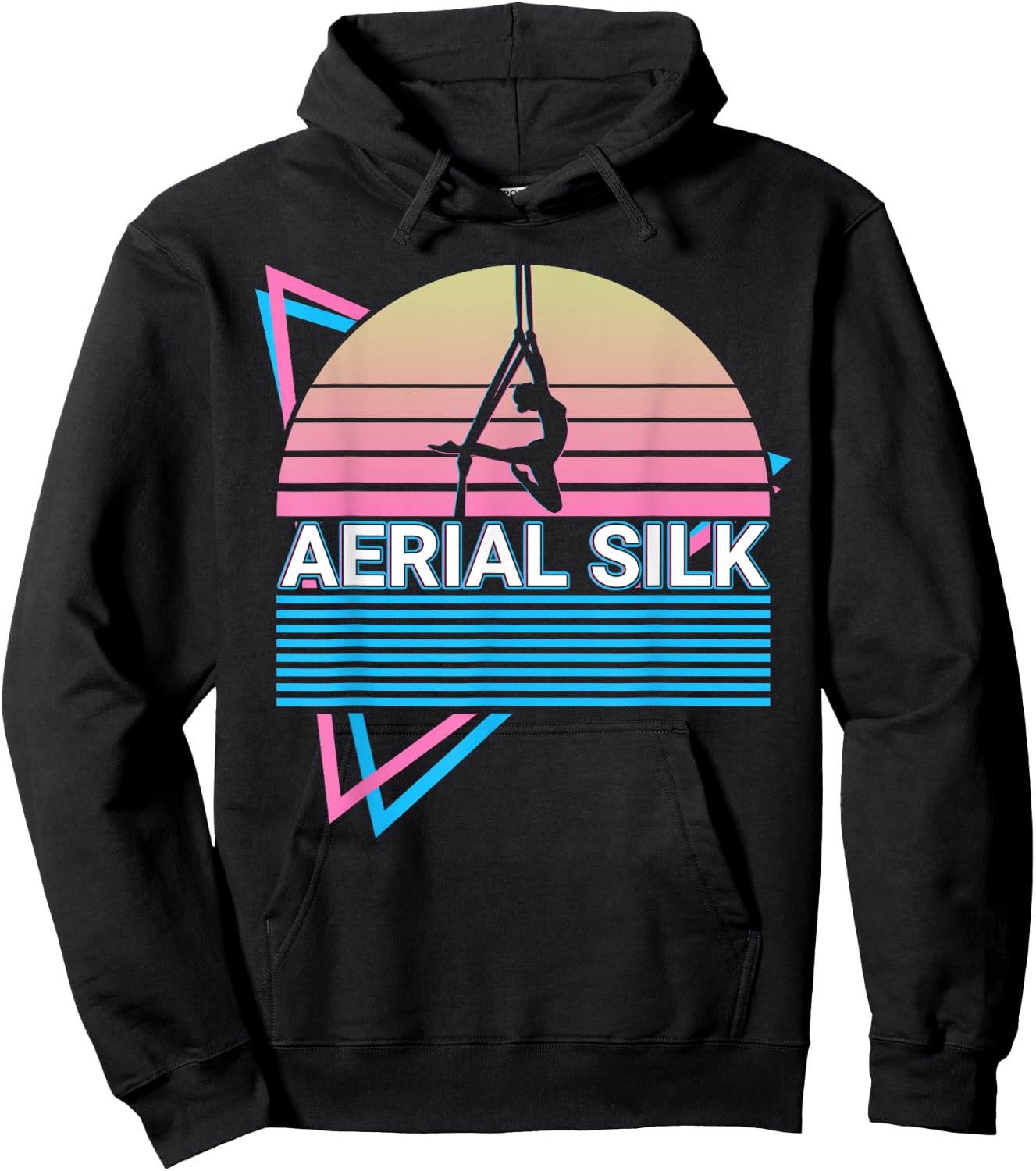 Aerial Silk Aerialist Gift -Adults Black Small Modern Graphic Short Sleeve Hoodie - Hoodie | Black