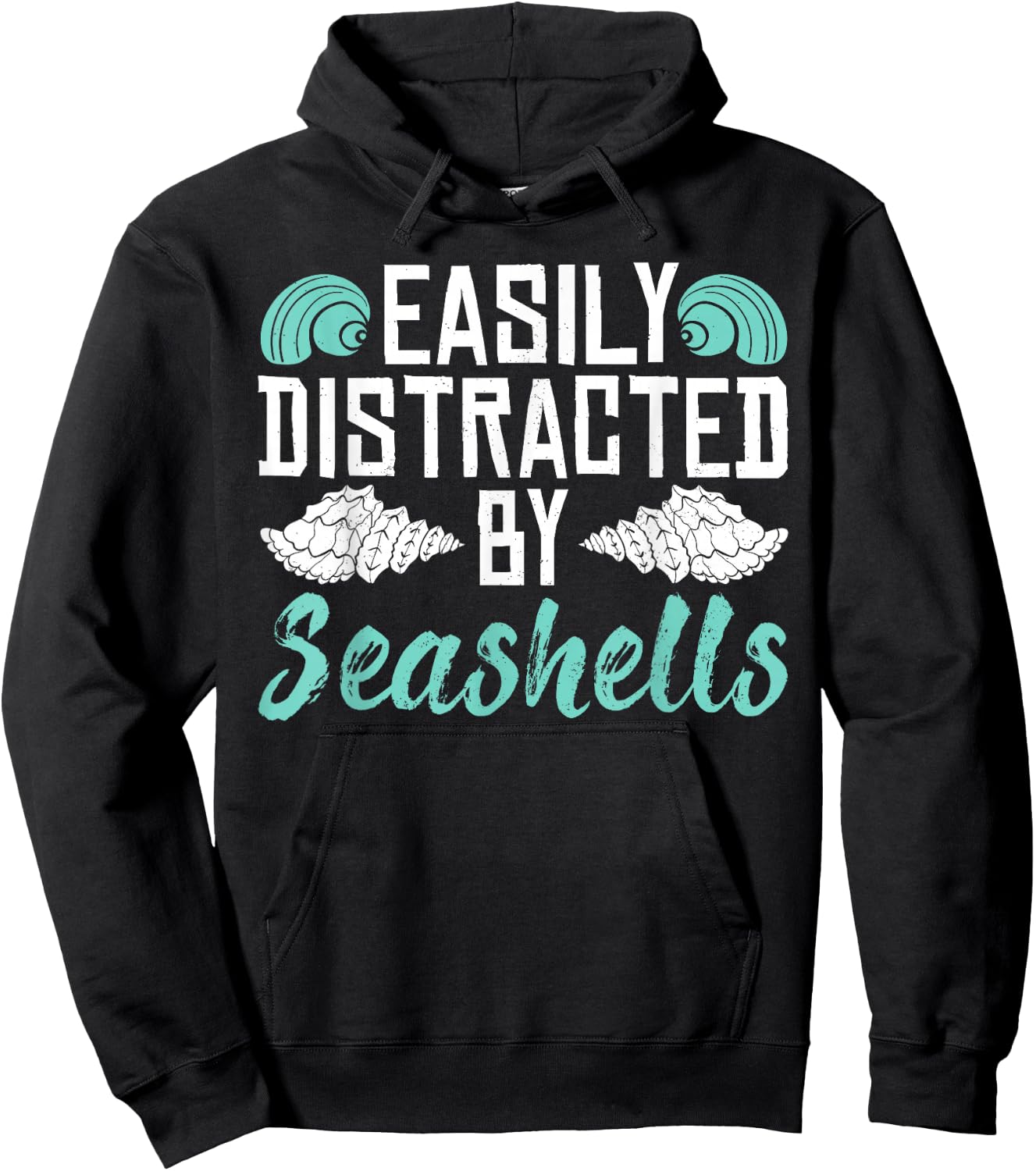 Easily Distracted By Seashells Hoodie - Hoodie | Black