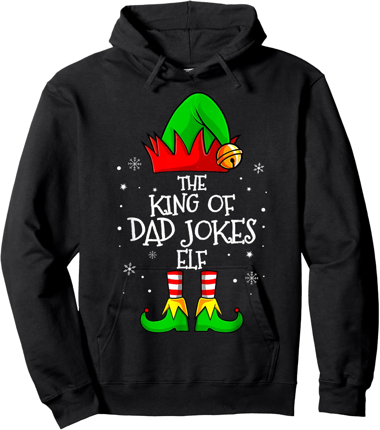 The King Of Dad Jokes Elf Group Matching Family Christmas Hoodie - Hoodie | Black