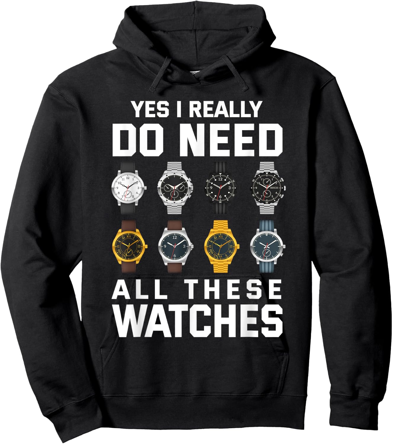 Watch Collector Funny Wristwatch Hoodie - Hoodie | Black