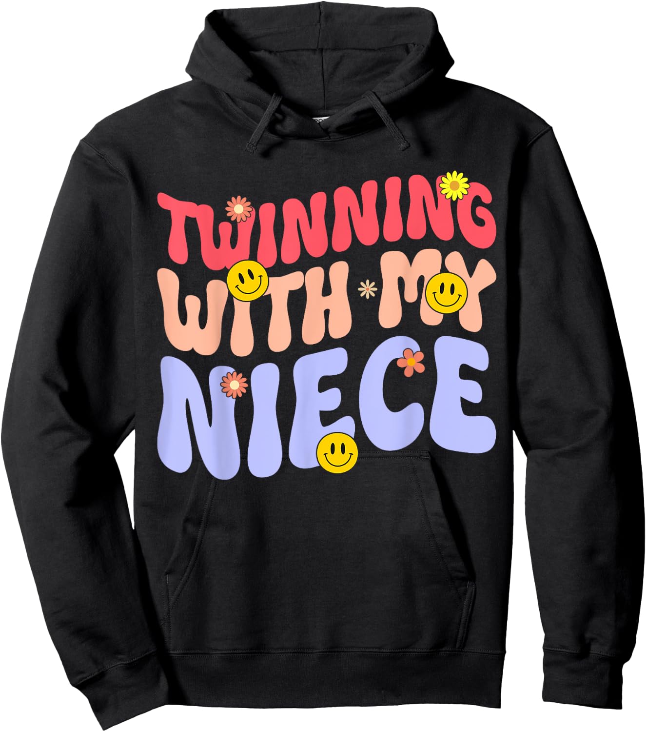 Twinning With My niece Funny aunt auntie Hoodie - Hoodie | Black