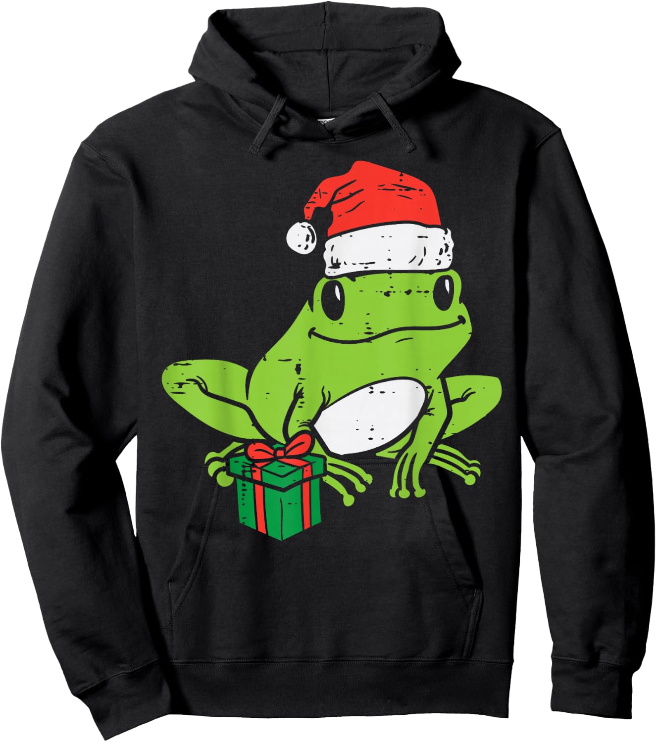 Frog Santa Funny Animal Christmas Xmas Kids Men Women Kids Hoodie - Hoodie | Black