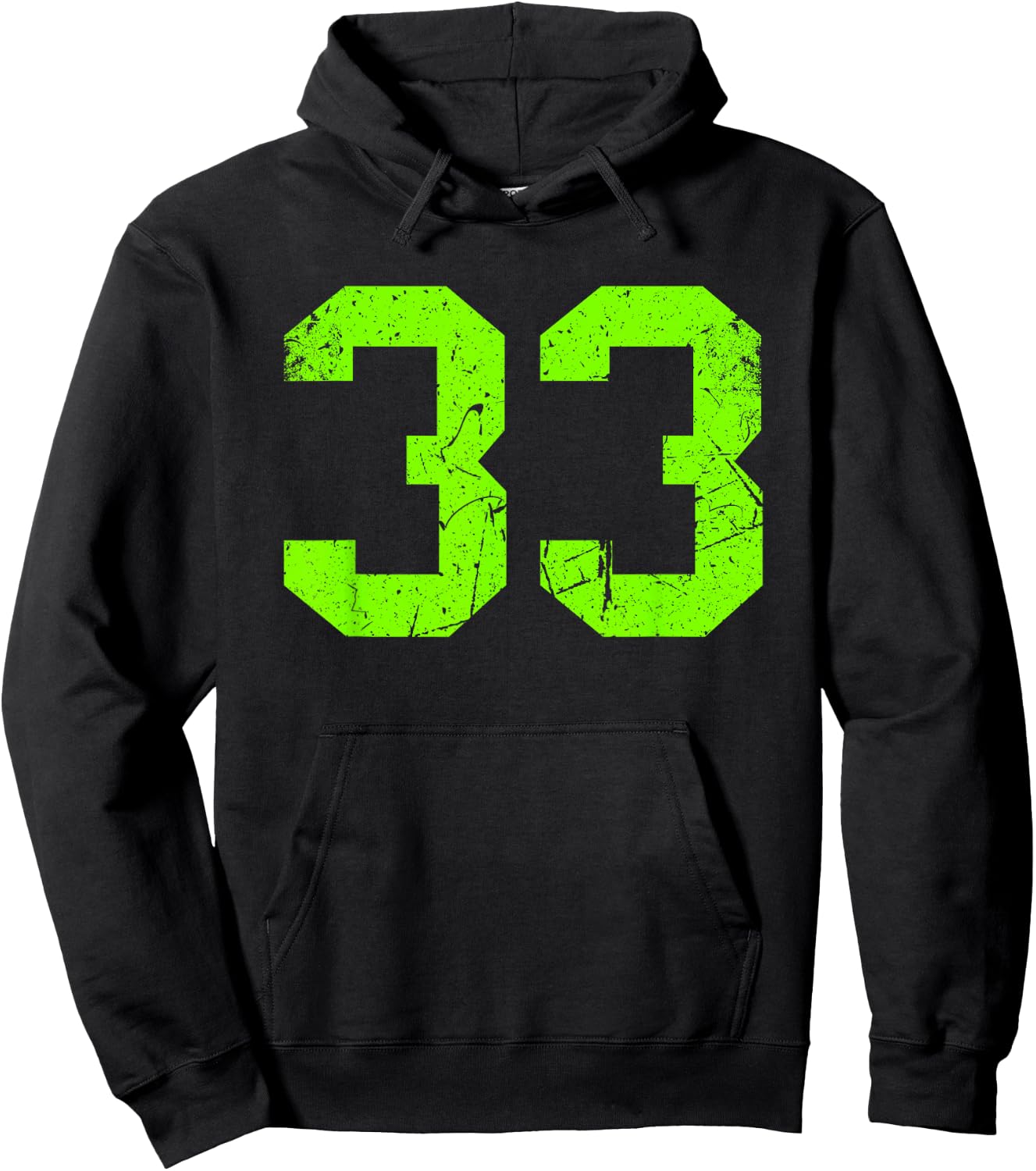 Vintage Green Sports Team Number #33 Hoodie - Hoodie | Black