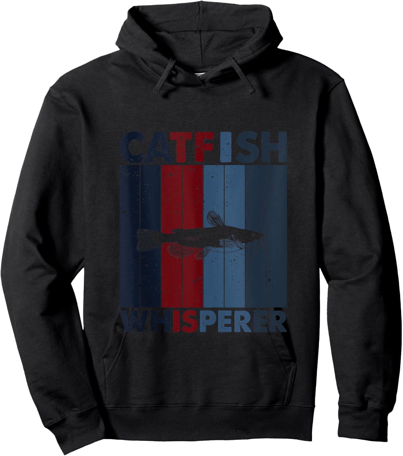 Fish Dad Mom Whisperer - Fisherman Vintage Catfish Fishing Hoodie - Hoodie | Black