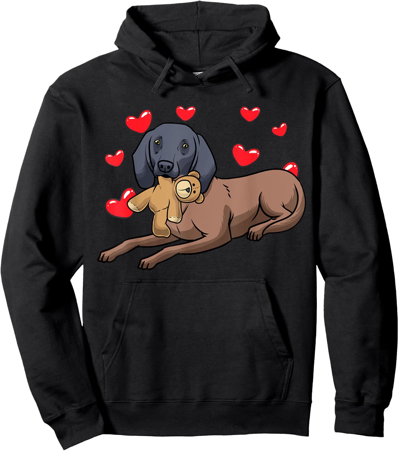 Bavarian Mountain Hound Dog With Stuffed Animal Hoodie - Hoodie | Black