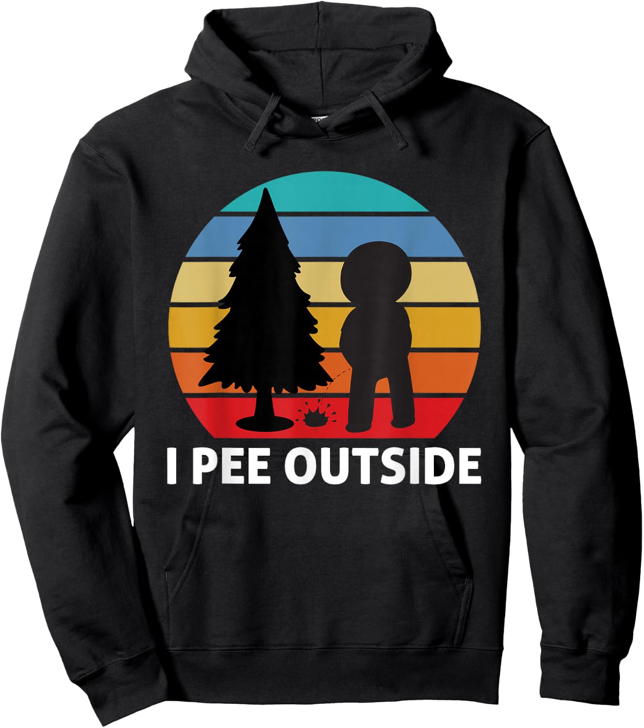 Funny Camping Quote -Adults Black Short Sleeve Classic Fit Small I Pee Outside Camping Hoodie - Hoodie | Black