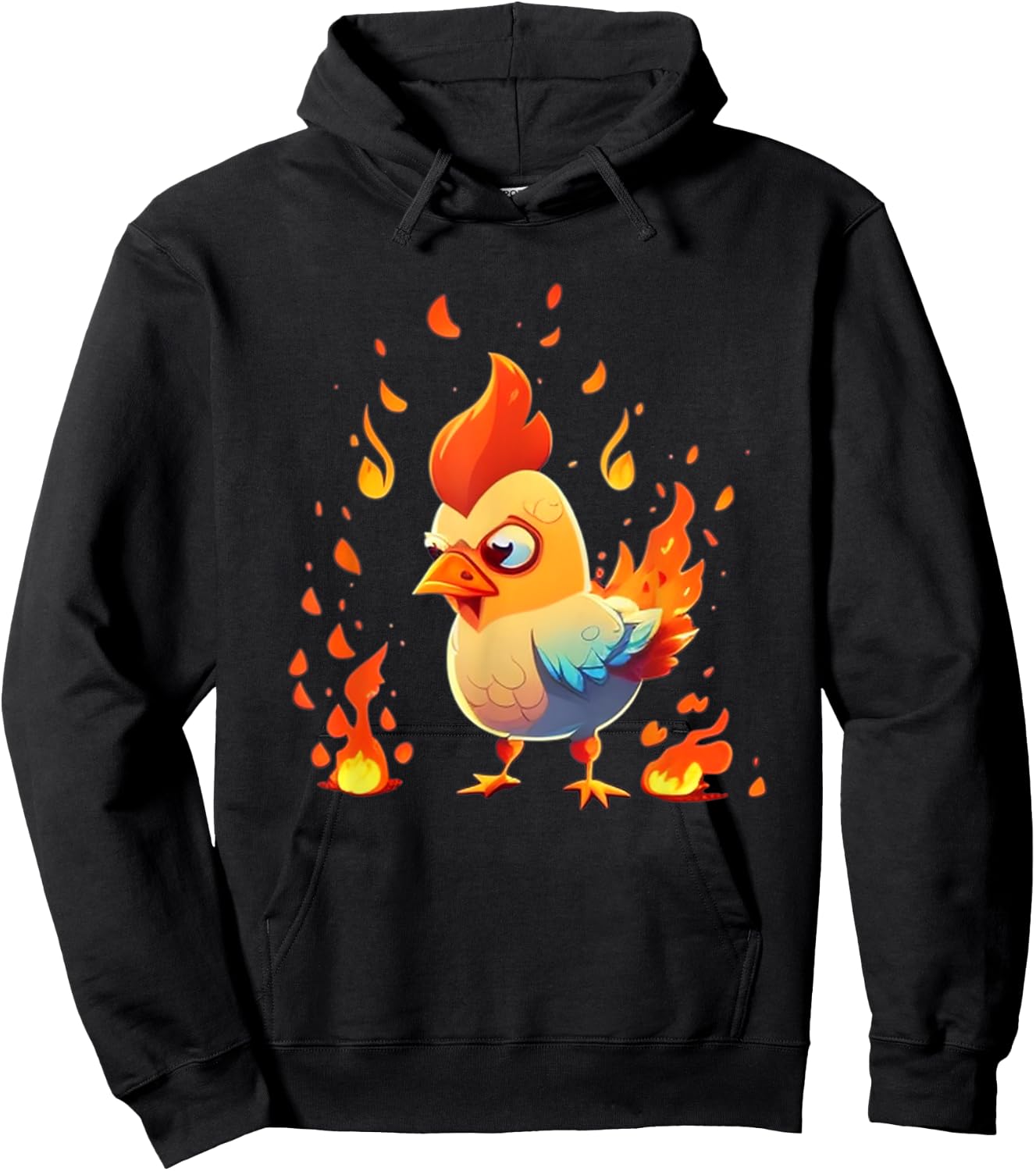 Funny looking Fire Chicken Hoodie - Hoodie | Black