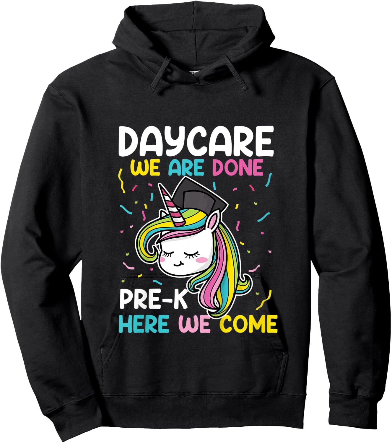 Kids Daycare Graduation Unicorn Last Day of School Kids Hoodie - Hoodie | Black