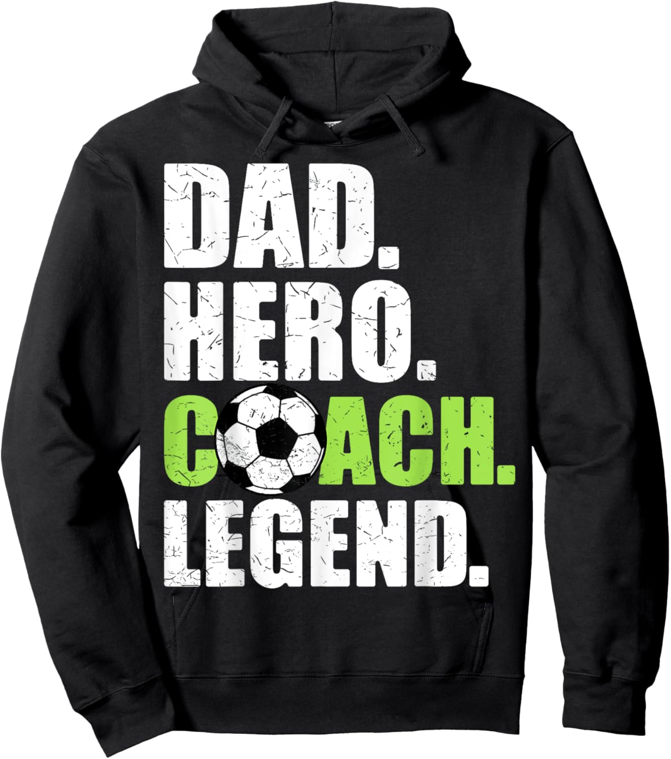 Dad Hero Coach Legend Father Papa Daddy Soccer Coach Hoodie - Hoodie | Black