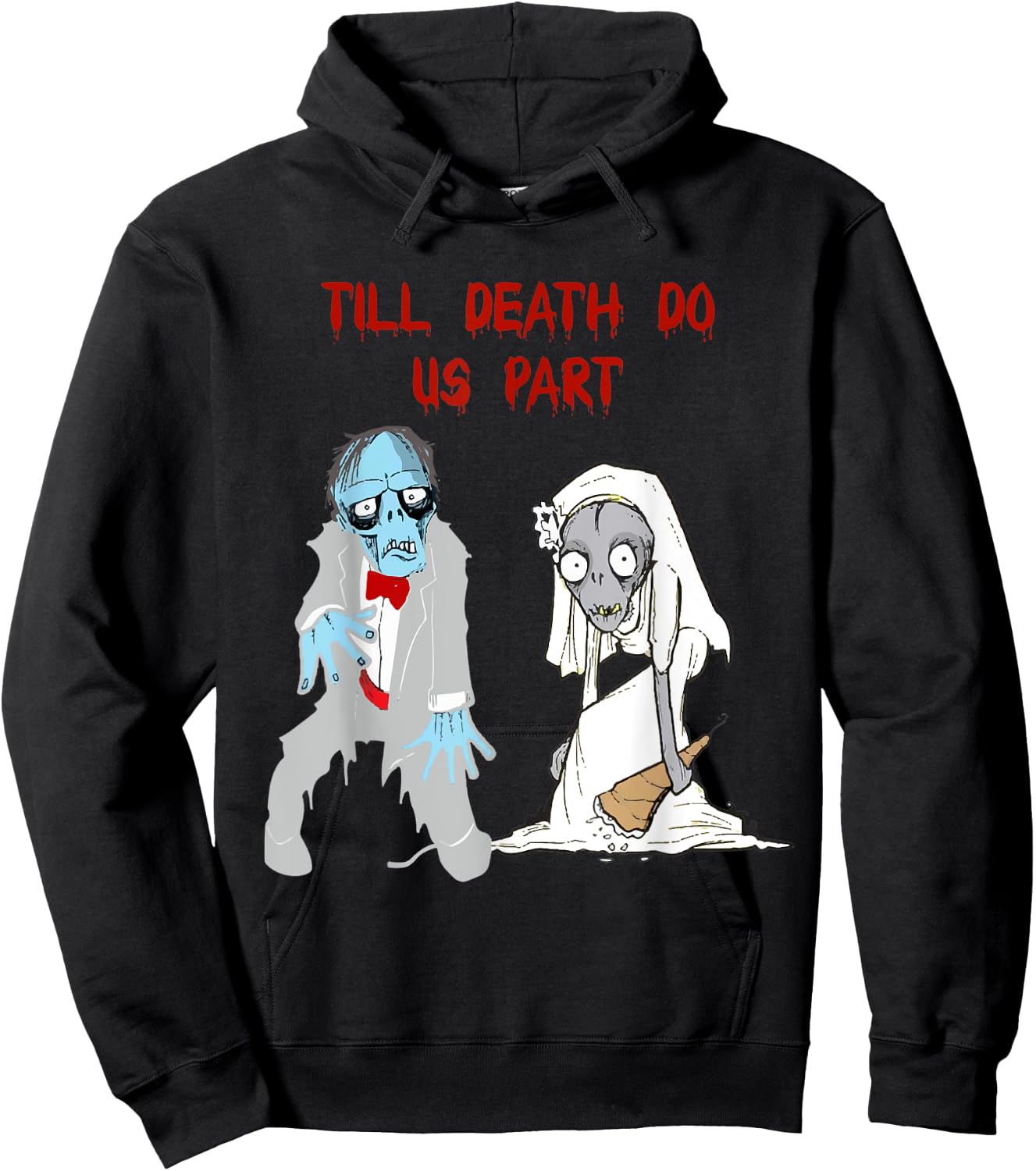 Zombie Bride Groom Matching Couples Gifts Horror Film Hoodie - Hoodie | Black