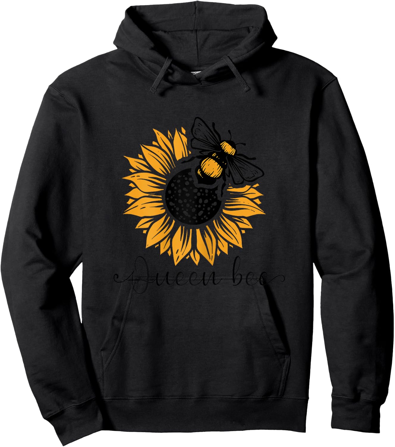 Queen bee and sunflower Beekeeper Beekeeping Hoodie - Hoodie | Black