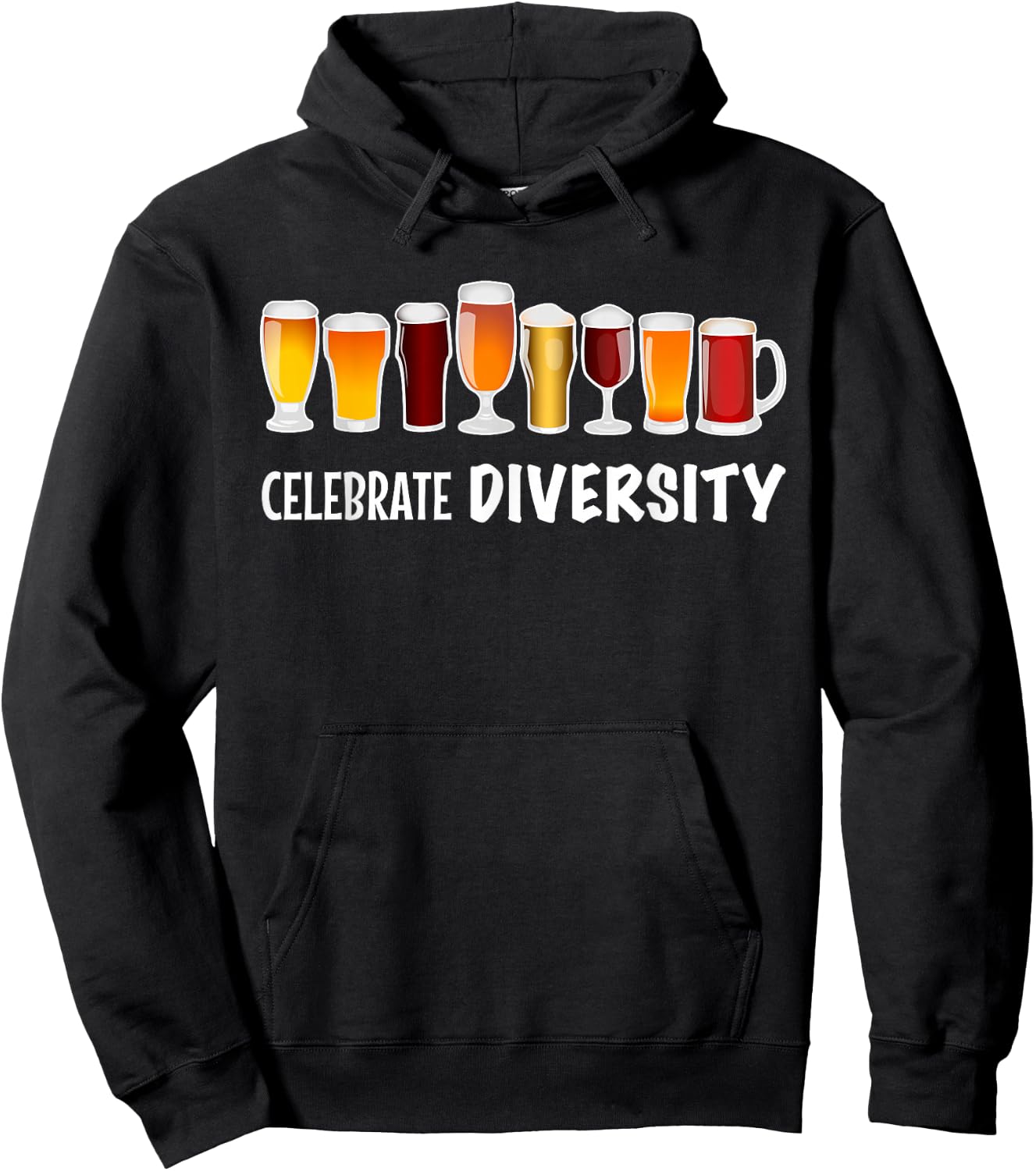 Funny Celebrate Diversity - Beer Clothing and Her Hoodie - Hoodie | Black