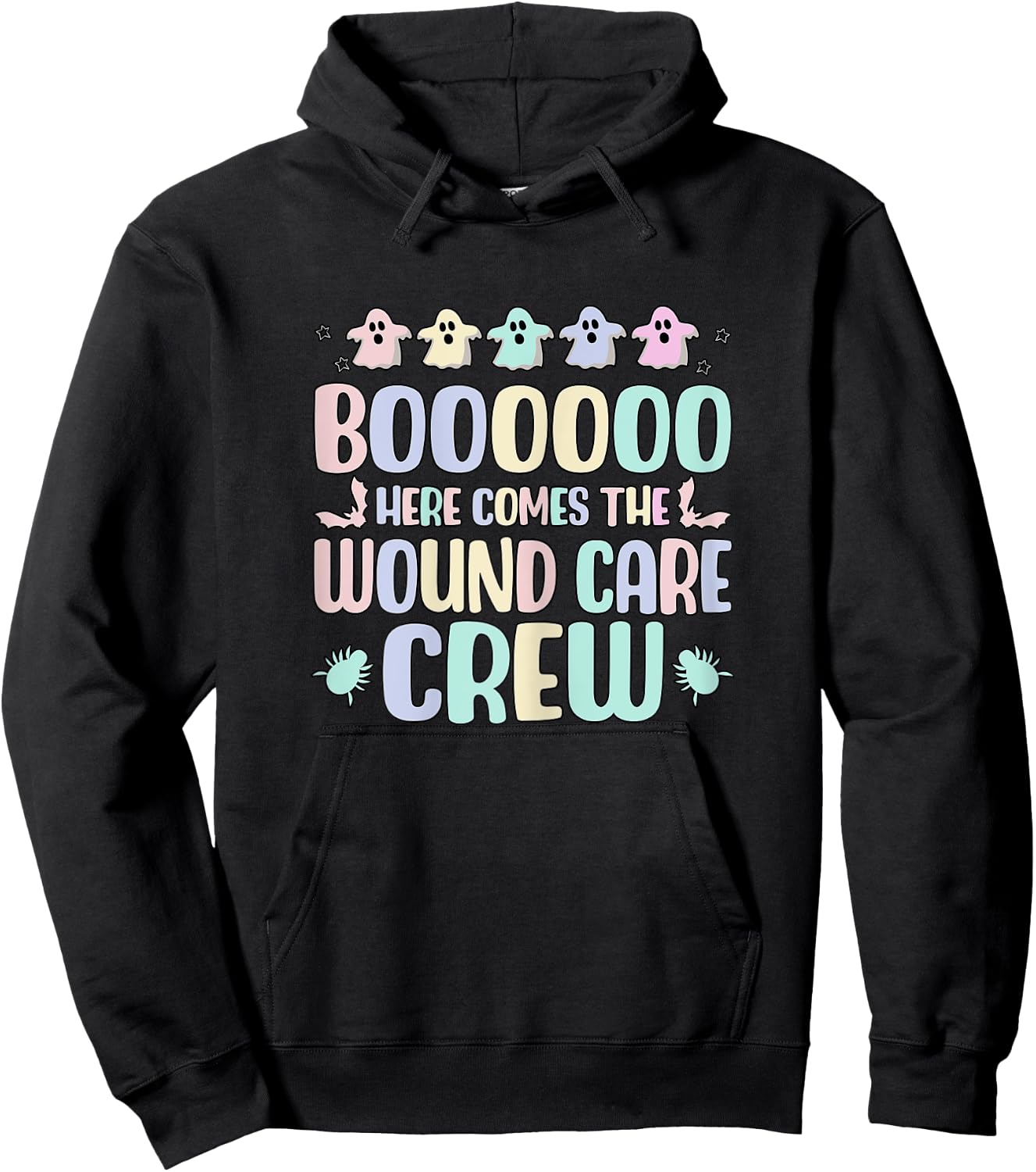 Wound Care Crew, Women Wound Nurse Halloween Ghost Hoodie - Hoodie | Black