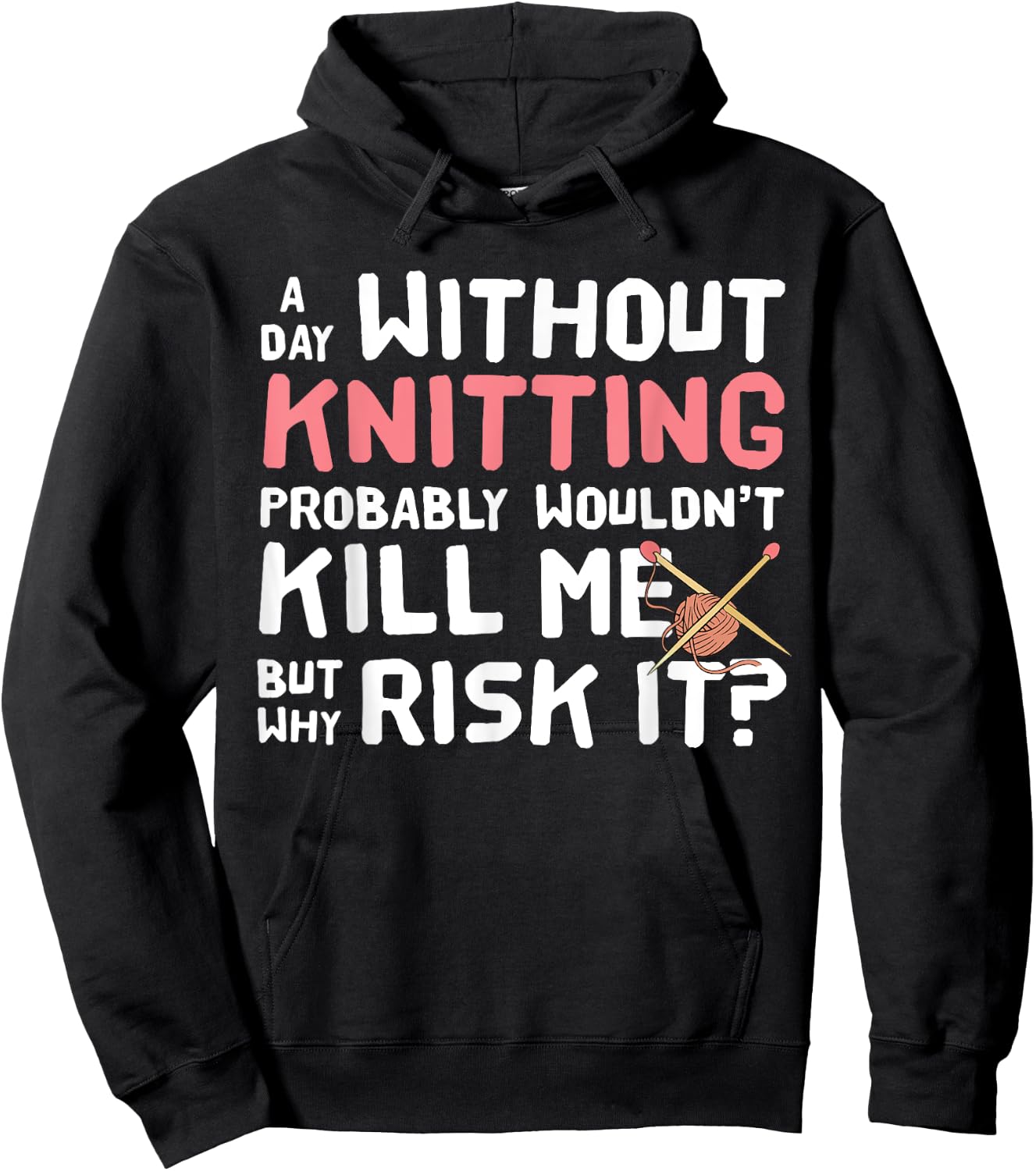 Knitting Yarn Crafts Fiber Arts - Sew Funny Hoodie - Hoodie | Black