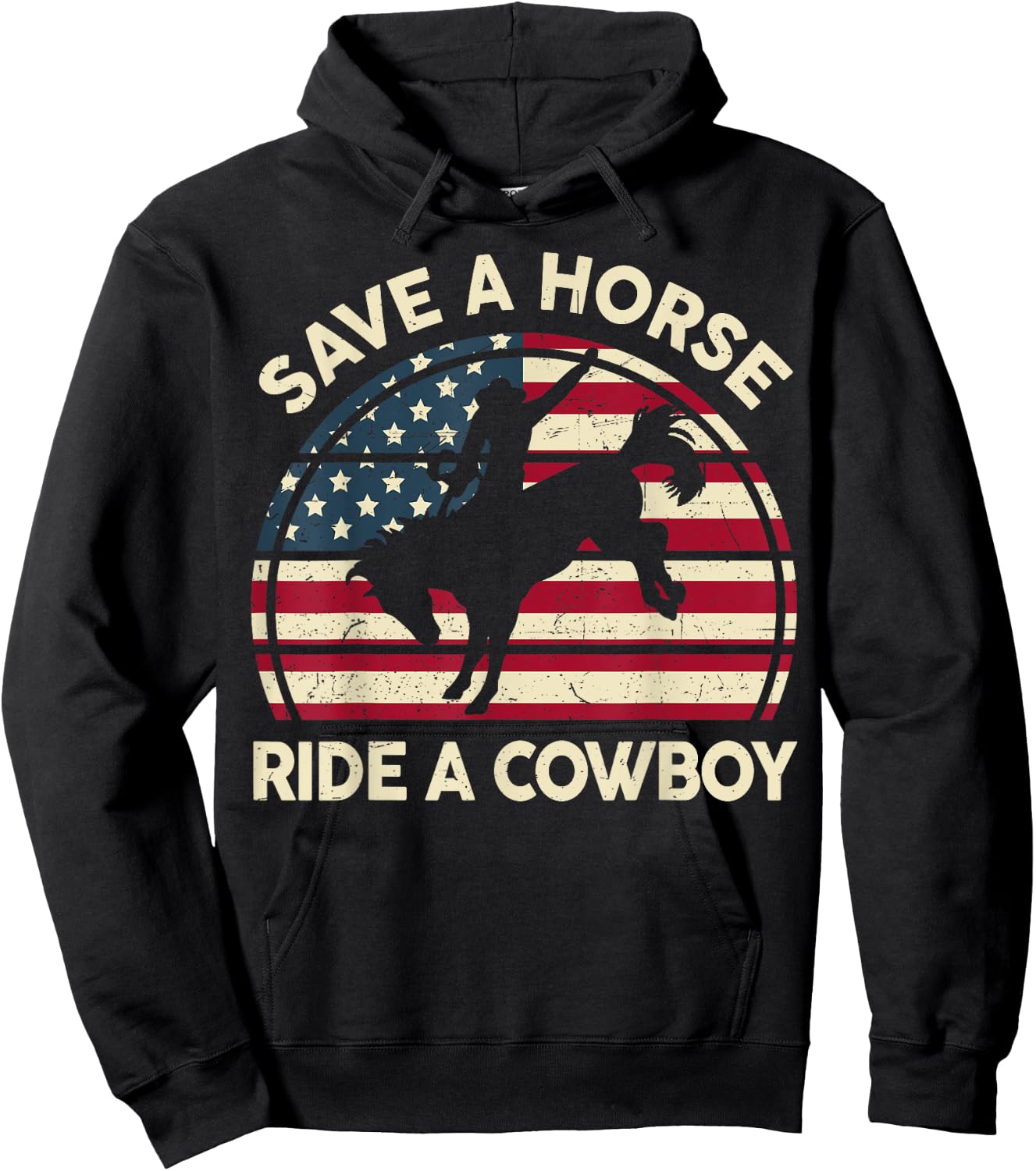 Funny Save A Horse Ride Cowboy-Shirt Men Women Western Rodeo Hoodie - Hoodie | Black