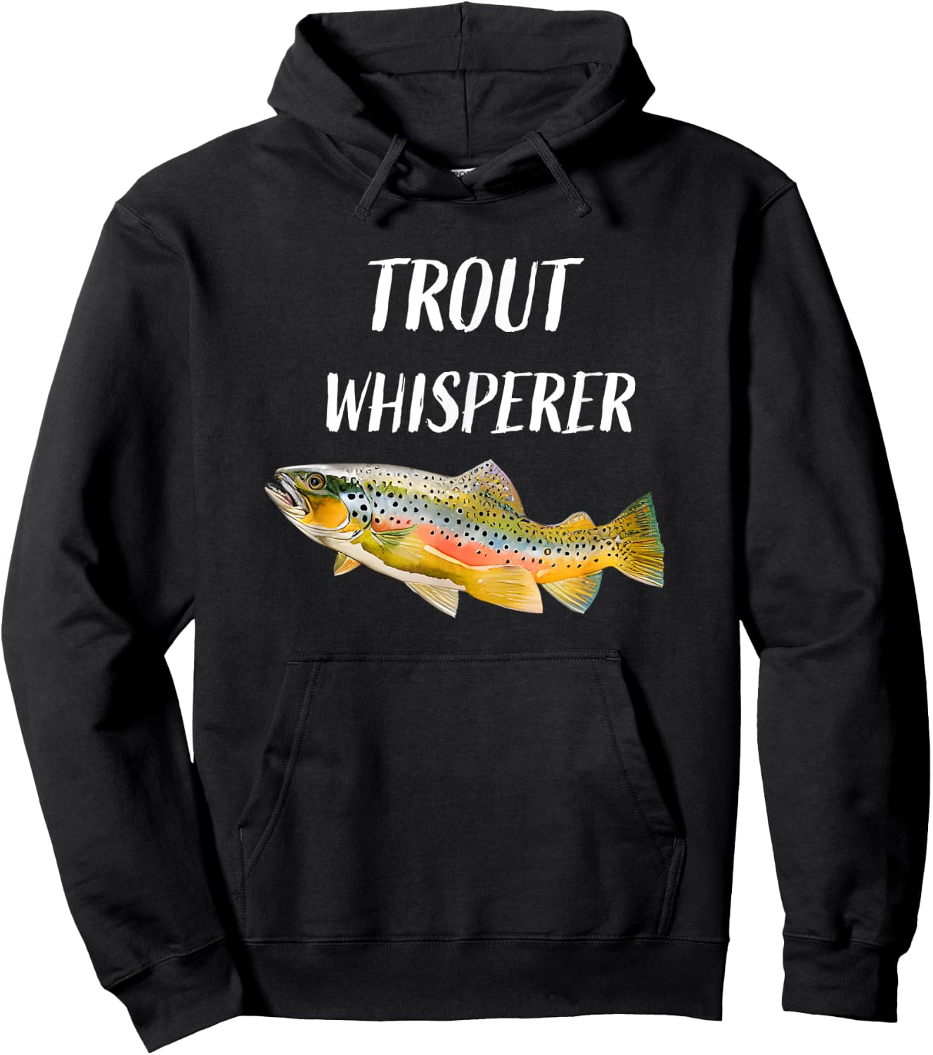 Trout Whisperer Fly Fishing Rainbow trout Hoodie - Hoodie | Black