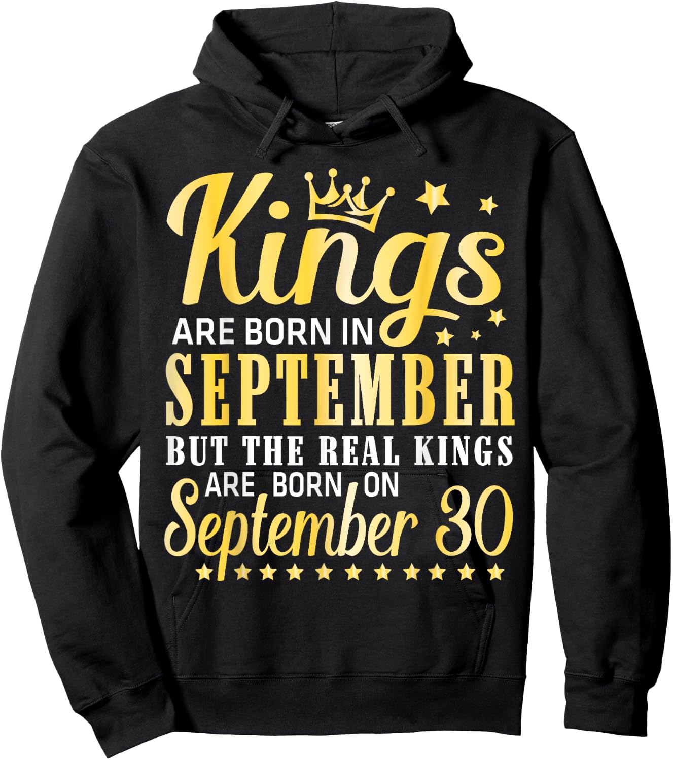 Kings Are Born In Sept Real Kings Are Born On September 30 Hoodie - Hoodie | Black