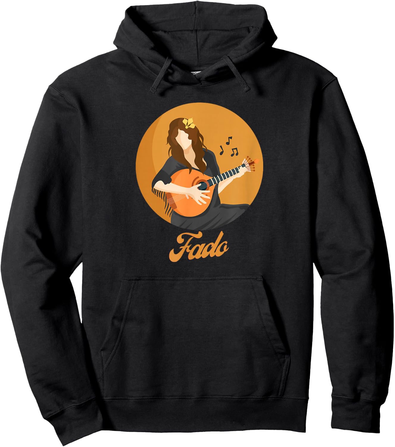 Fado Singer Portuguese Guitar Hoodie - Hoodie | Black