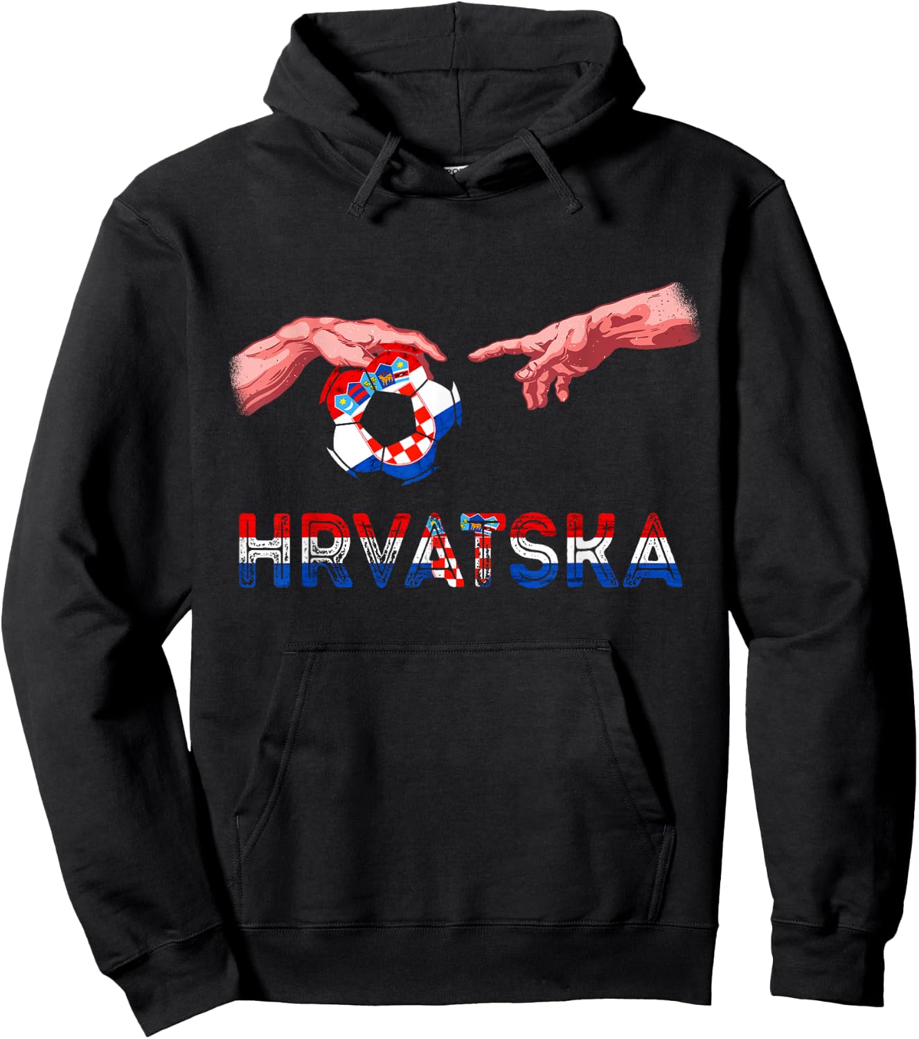 Croatia Hrvatska Soccer Team Reaching Hands Croatian Flag Hoodie - Hoodie | Black