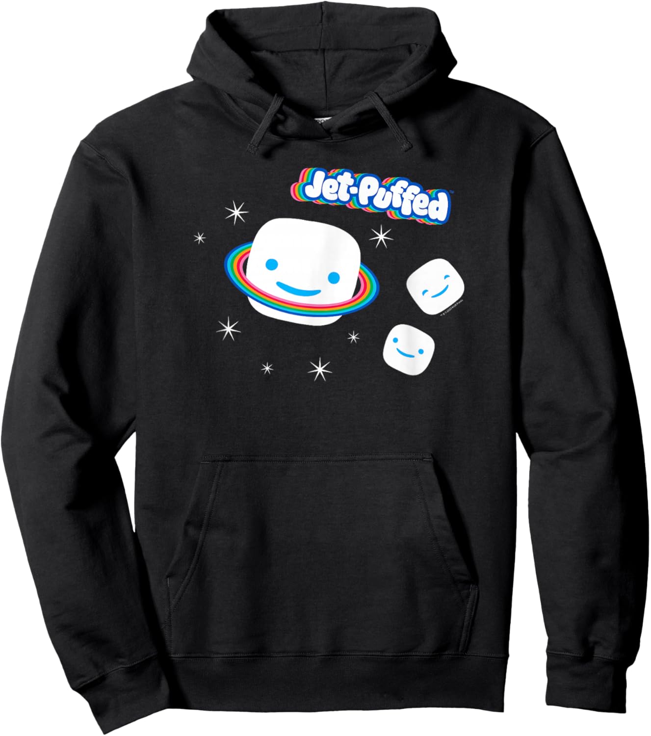 Jet-Puffed Marshmallow Galaxy Rainbow Planet Cute Logo Hoodie - Hoodie | Black