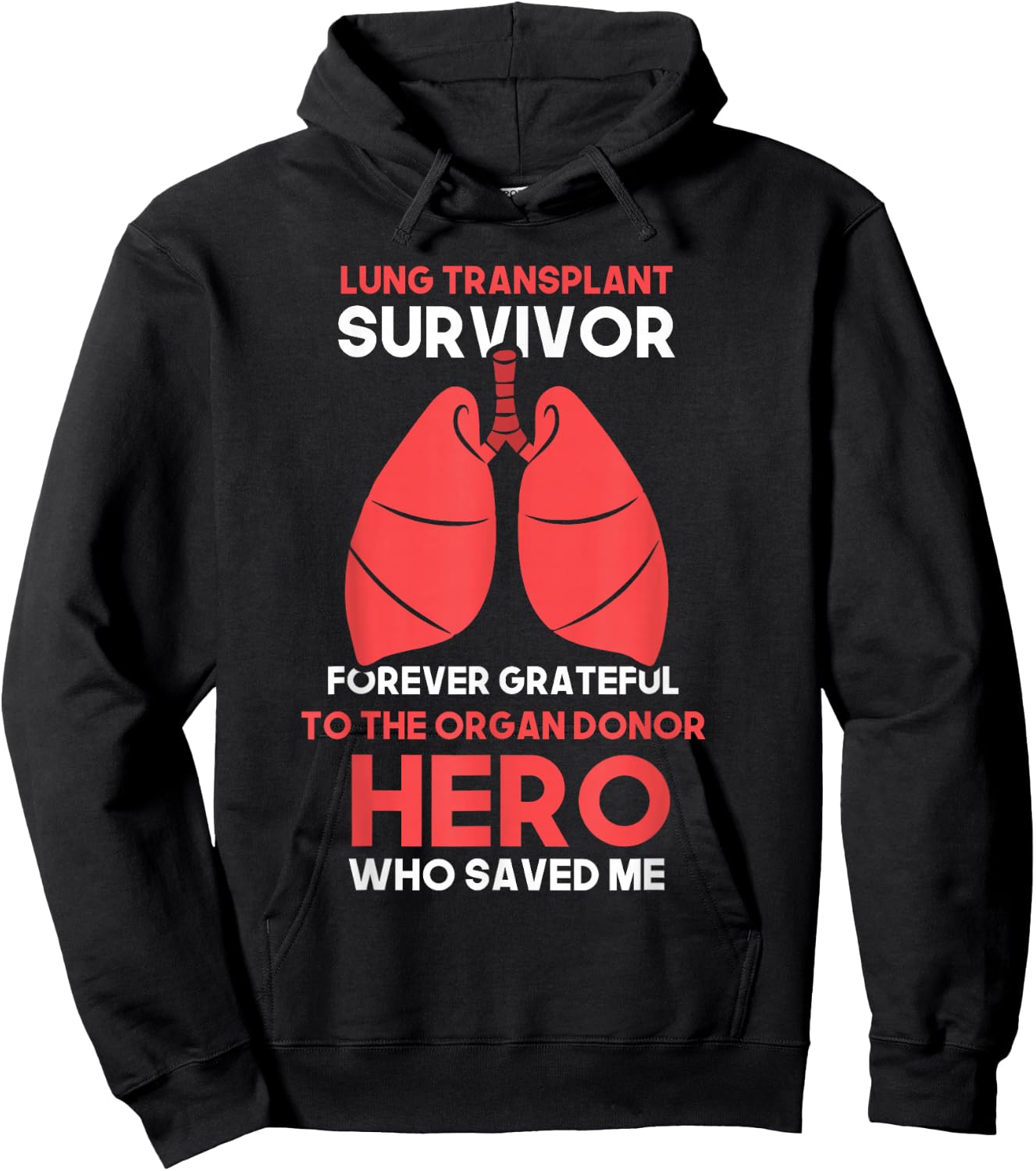 Lung Transplant Survivor Hoodie - Hoodie | Black