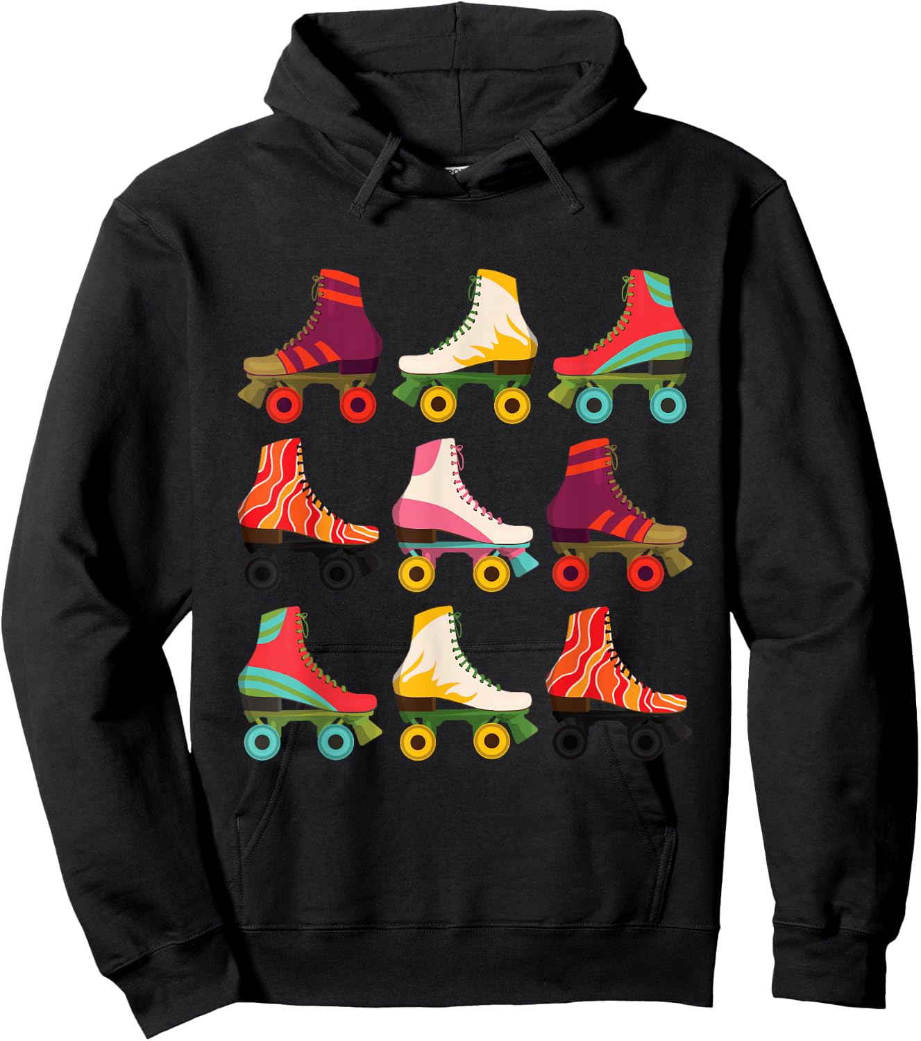 Retro Rollerskates 80's Derby Roller Skating for Teen Girls Hoodie - Hoodie | Black