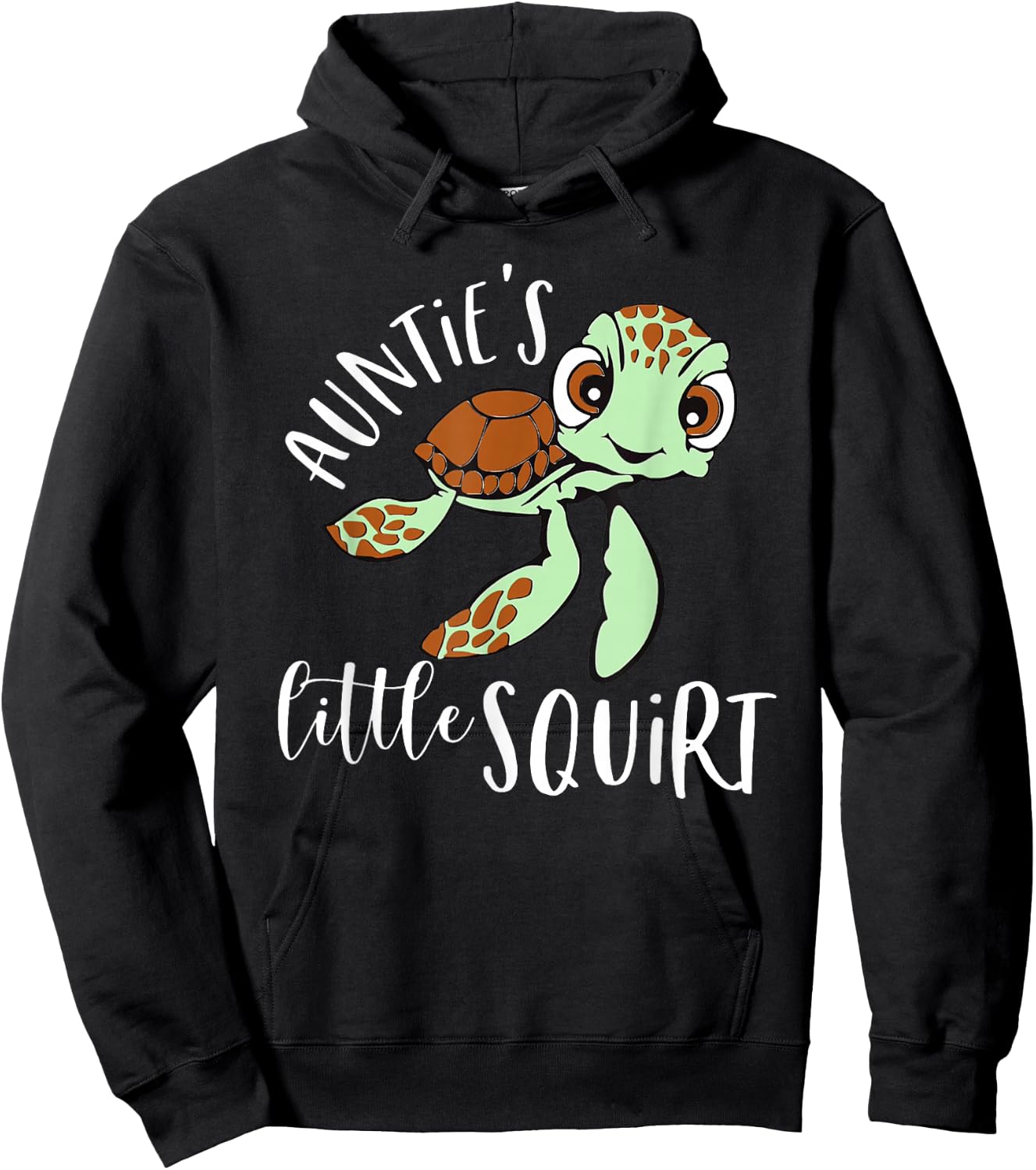 Auntie's Little Squirt Turtle Pregnancy Reveal Hoodie - Hoodie | Black