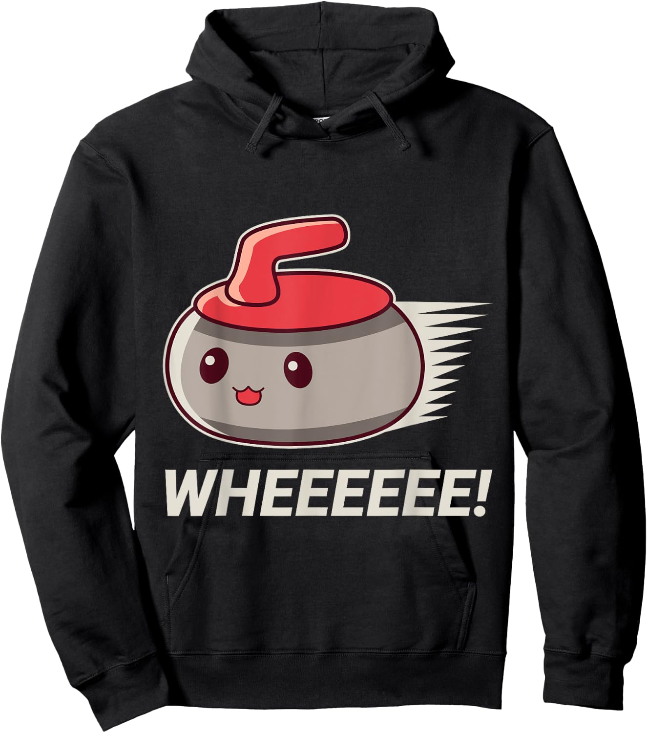 Cute Kawaii Curling Stone - Funny Hair Roller Hoodie - Hoodie | Black