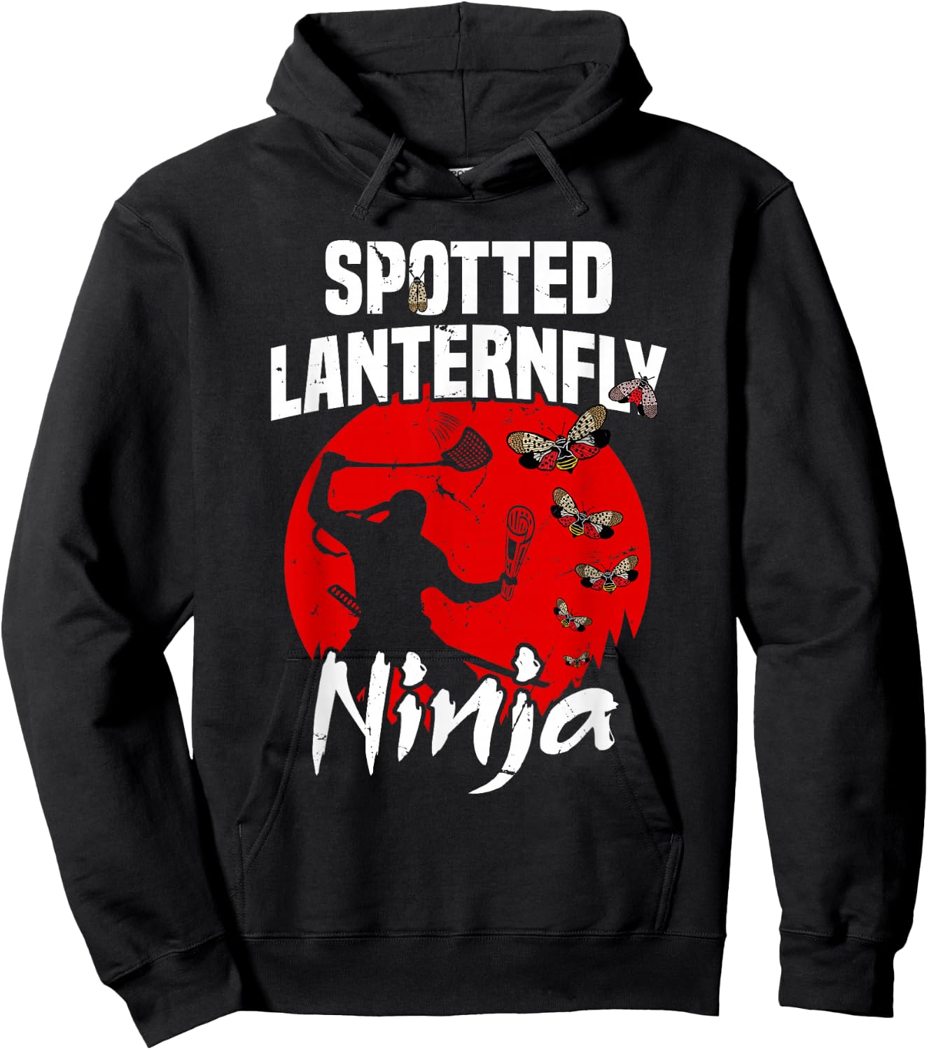 Spotted Lantern Fly Control Ninja Insects Bug Hunters Hoodie - Hoodie | Black