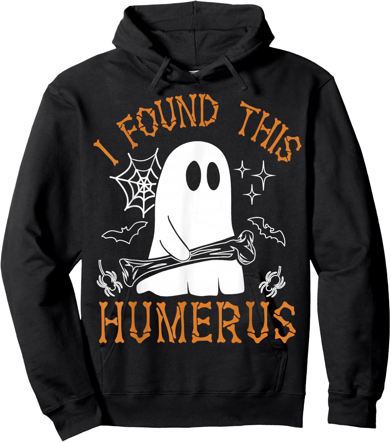 I Found This Humerus Funny Halloween Ghost Skeleton Hoodie - Hoodie | Black