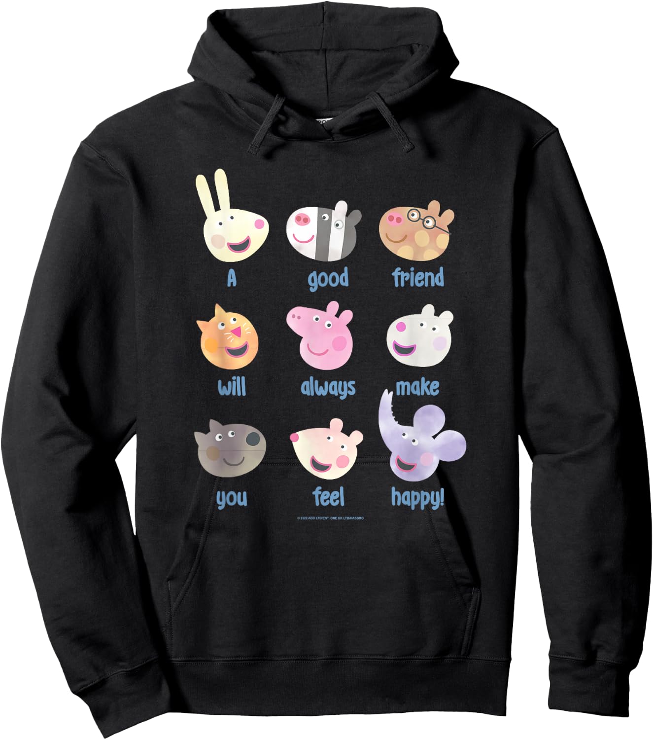 Peppa Pig A Good Friend Will Always Make You Feel Happy! Hoodie - Hoodie | Black