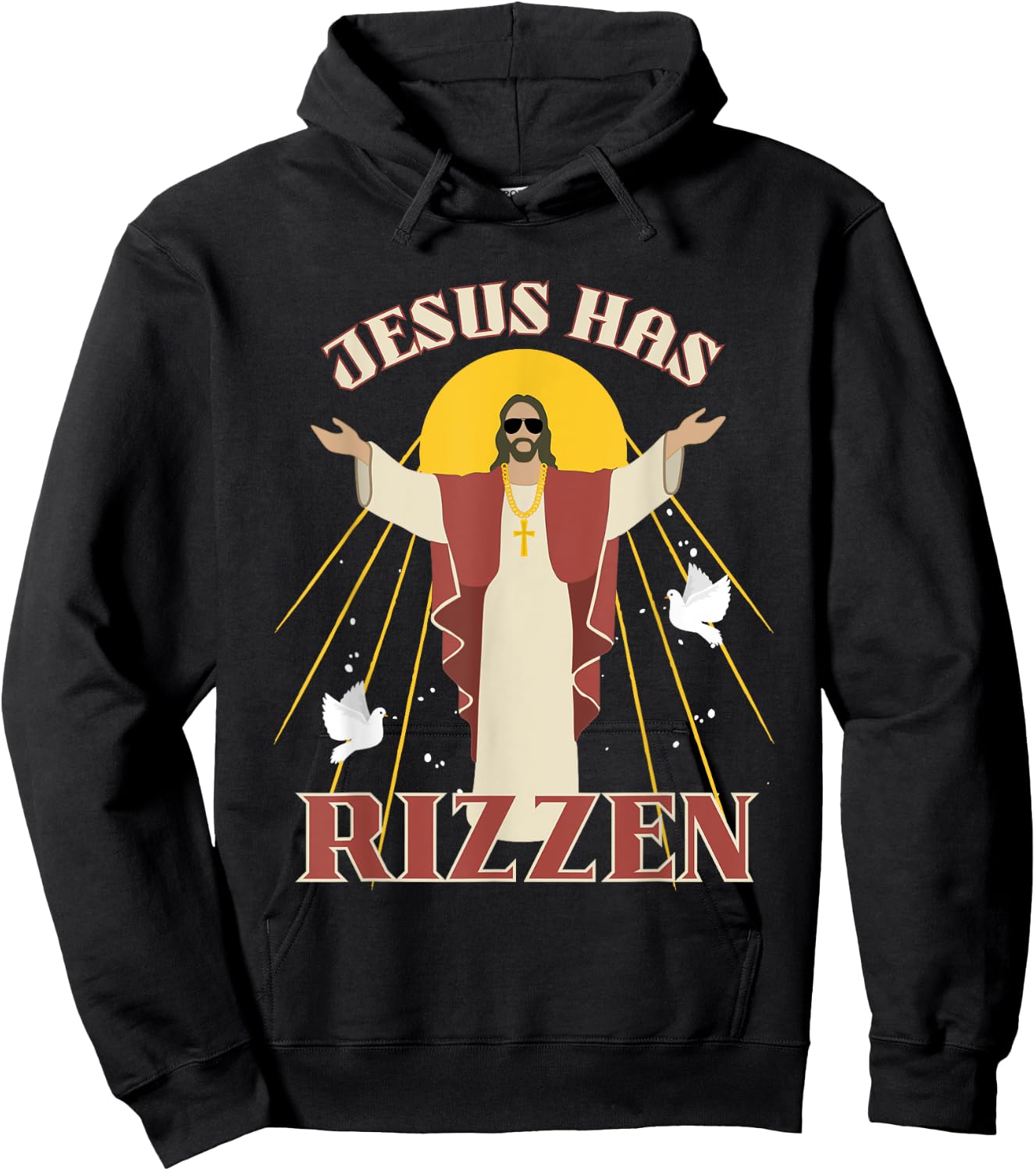 Jesus Has Rizzen Funny Christian He Has Rizzen Christ Rizz Hoodie - Hoodie | Black