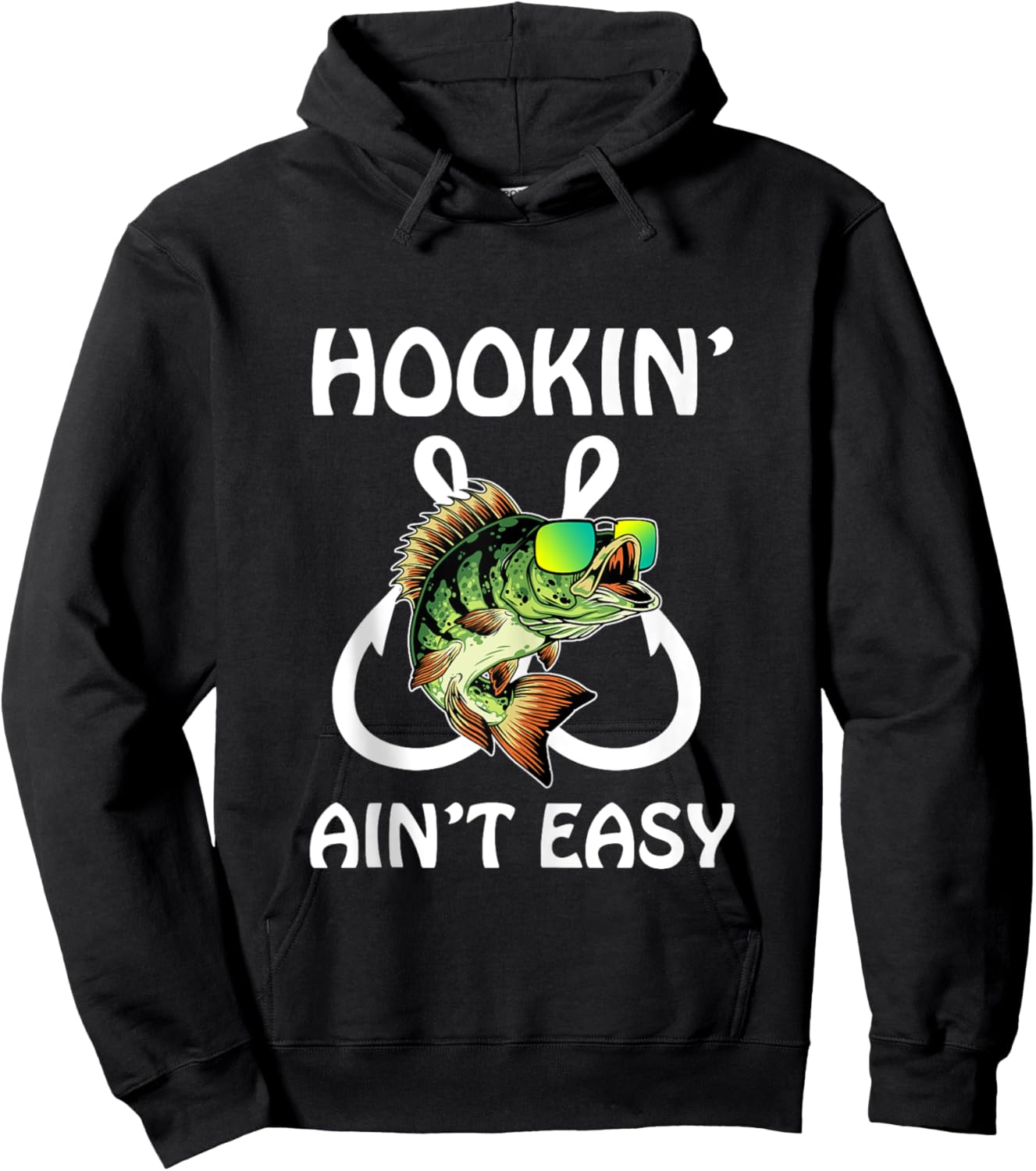 Hooking Ain't Easy - Love Fishing Hoodie - Hoodie | Black