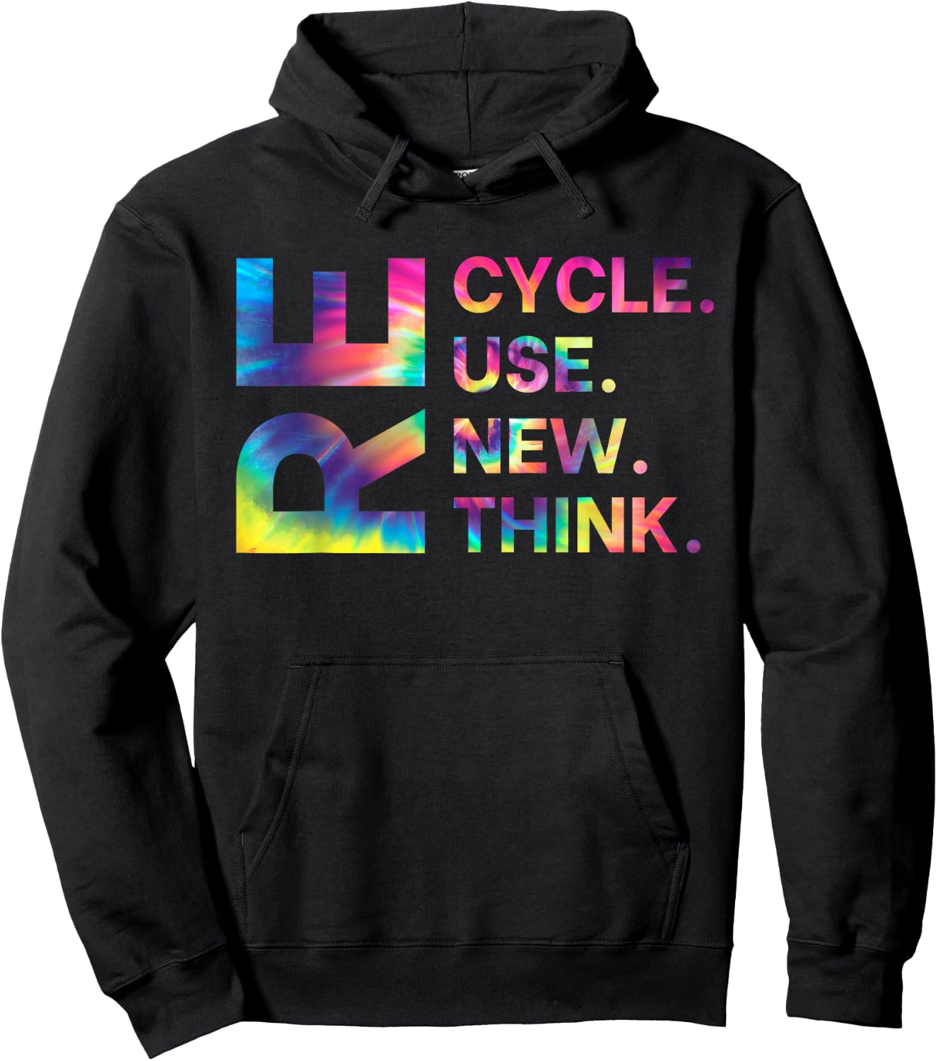 Recycle Reuse Renew Rethink Earth Day Environmental Activism Hoodie - Hoodie | Black