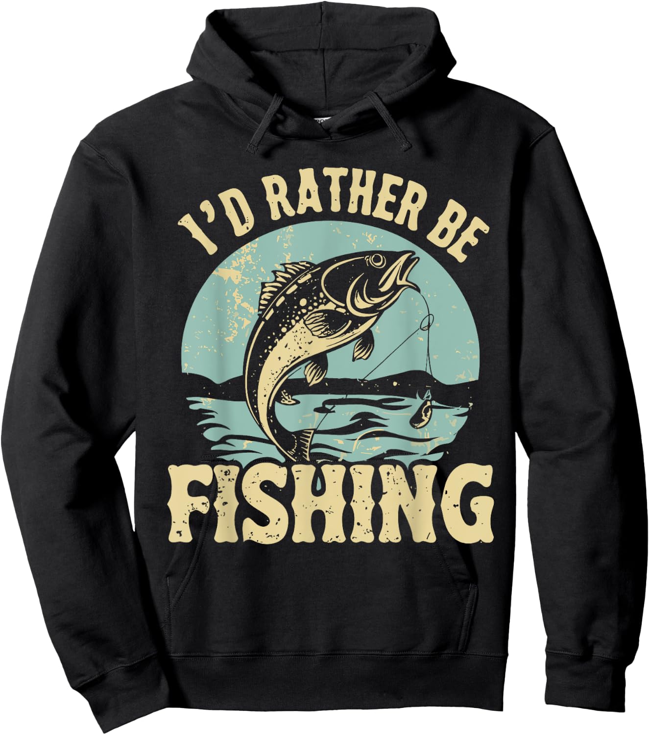 I'd Rather Be Fishing Men Women Kids Fishing Father's Day Hoodie - Hoodie | Black