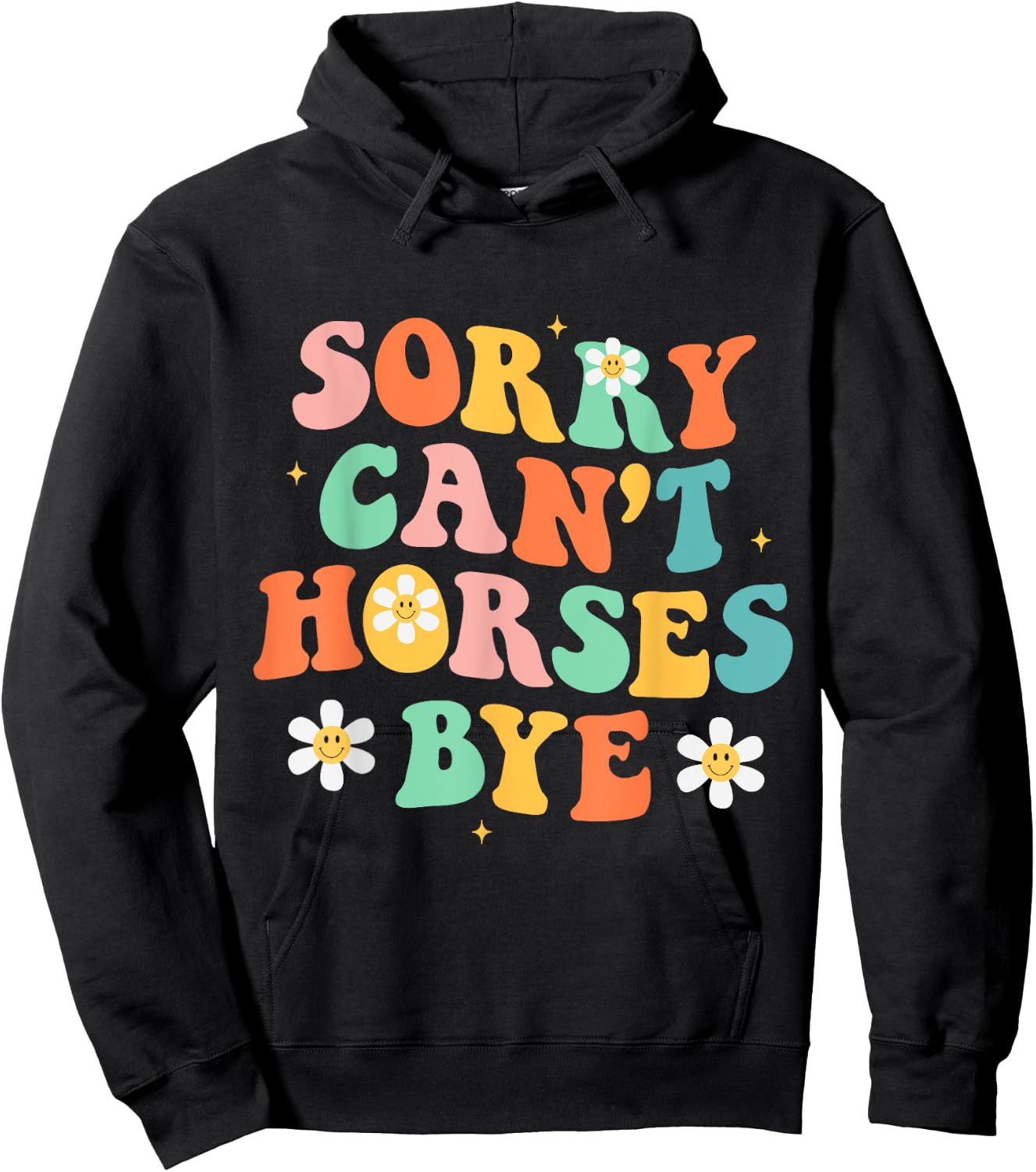 Funny Horse Shirt Women Boys or Girls Hoodie - Hoodie | Black