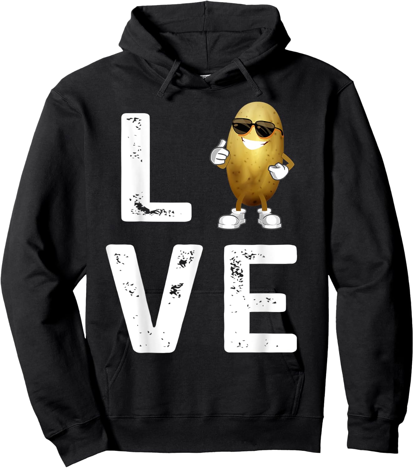 I Love Potatoes Vegetable Funny Potato In Sunglusses Hoodie - Hoodie | Black