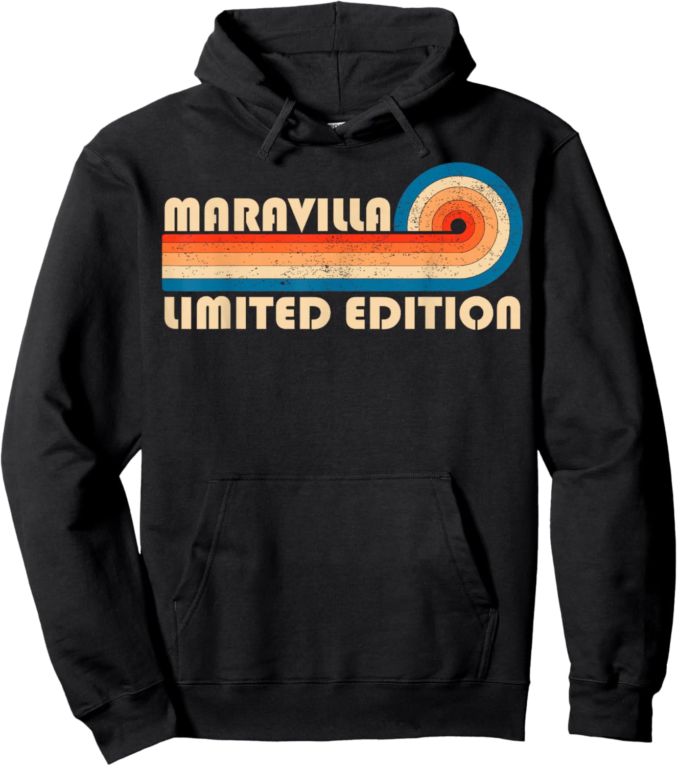 MARAVILLA Surname Retro Vintage 80s 90s Birthday Reunion Hoodie - Hoodie | Black
