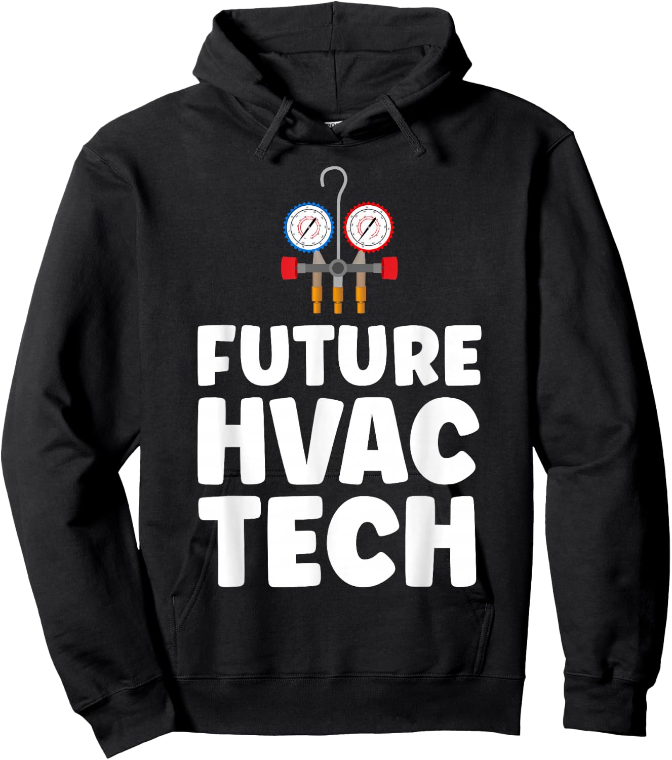 HVAC Technician Tech Vintage Future Hvac Tech Hoodie - Hoodie | Black