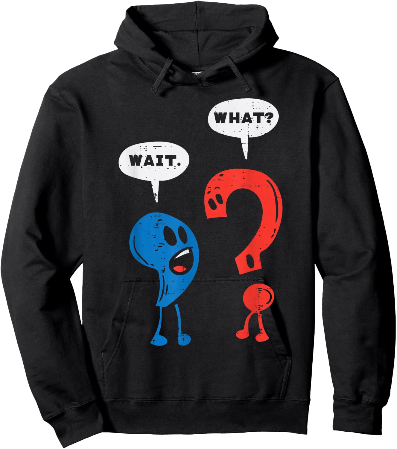 Wait What Comma Question Mark Reading Book Lover Teacher Hoodie - Hoodie | Black