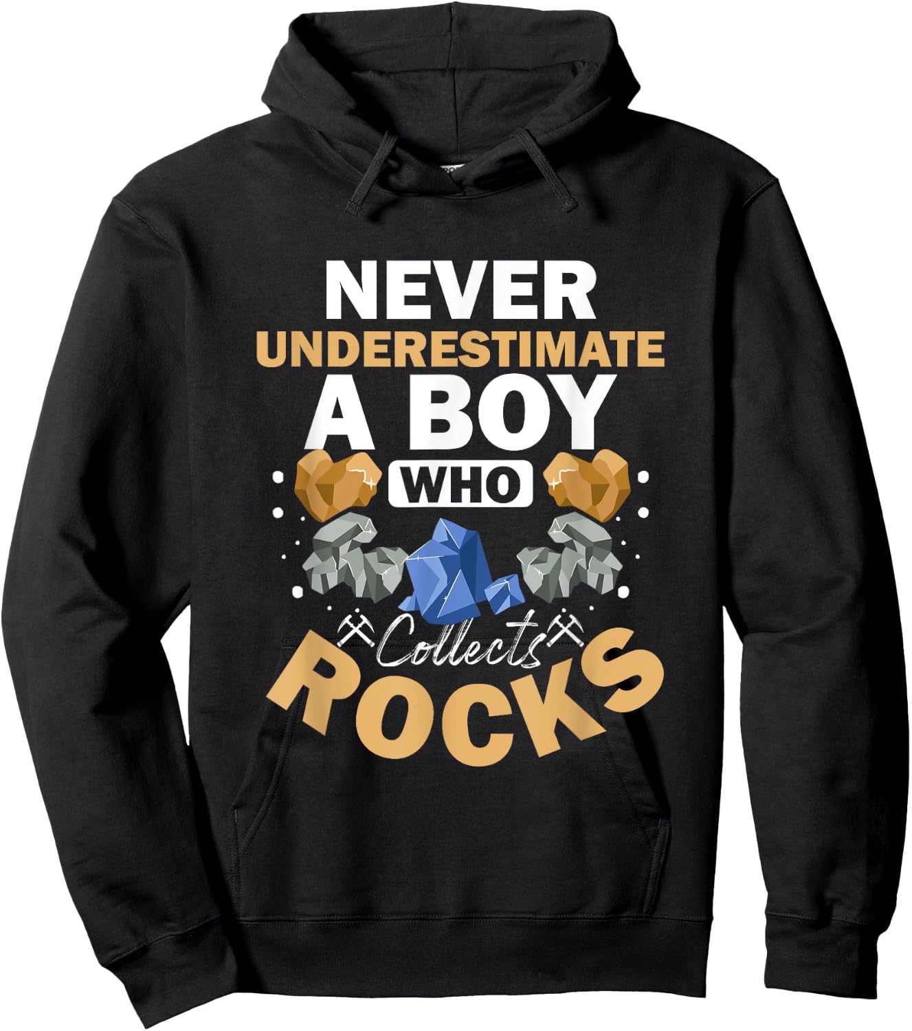 Boy Who Collects Rocks Geology Crystals Collecting Rocks Hoodie - Hoodie | Black