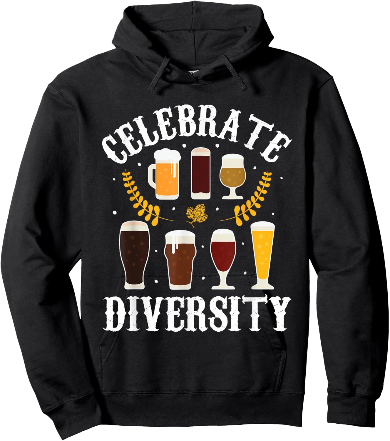 Celebrate Diversity Beer Drinking Funny German Oktoberfest Hoodie - Hoodie | Black