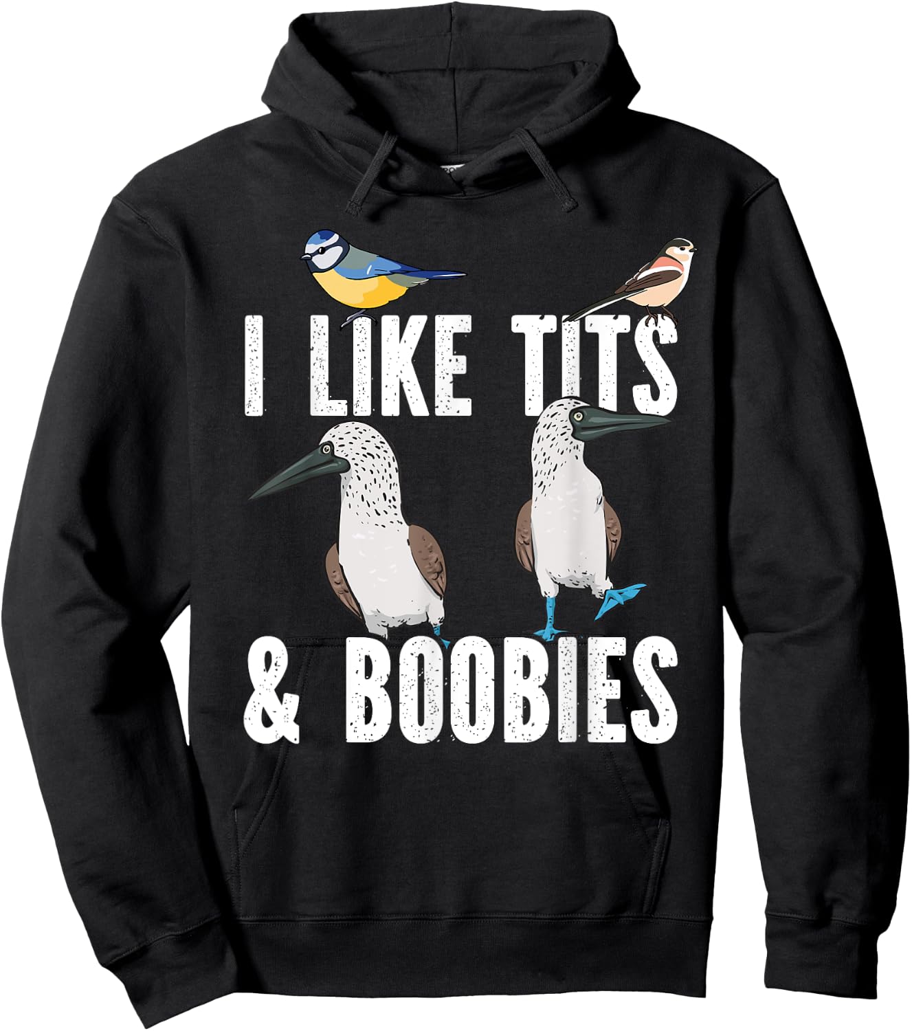Blue-footed Booby I Like Tits And Boobies Seabird Tit Bird Hoodie - Hoodie | Black