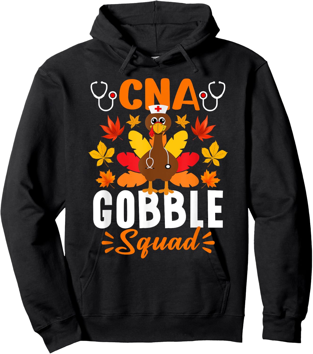 CNA Gobble Squad Shirt Funny Nurse Turkey Thanksgiving Hoodie - Hoodie | Black