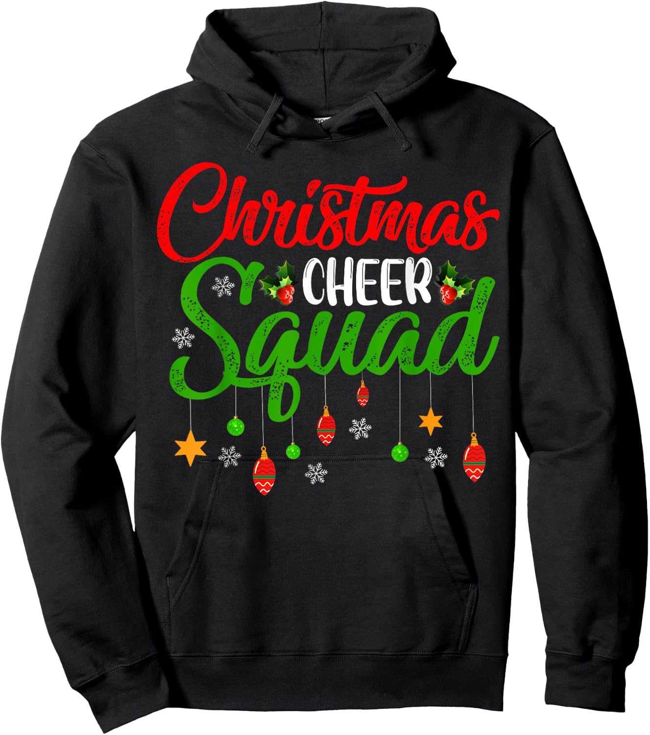 Cheerleading Sports Lover Christmas Cheer Squad Hoodie - Hoodie | Black