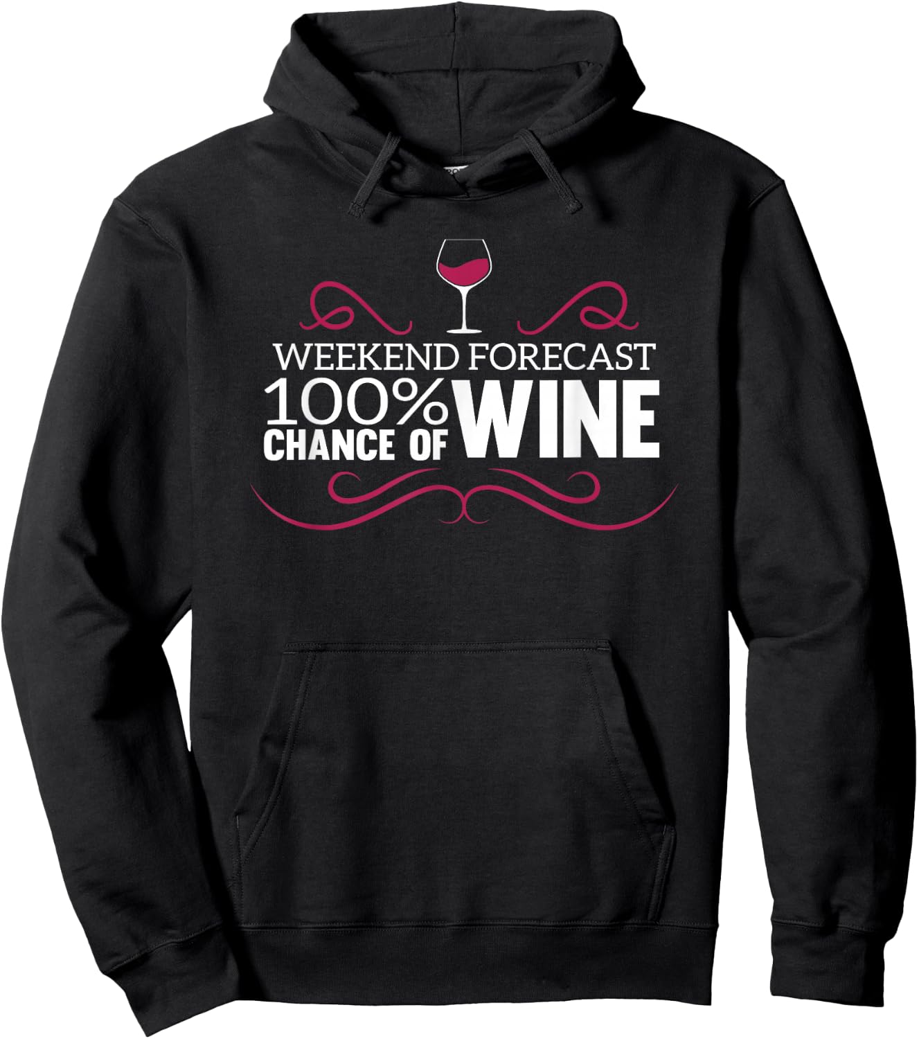 Funny Winery Weekend Apparel Forecast Wine Tasting Hoodie - Hoodie | Black