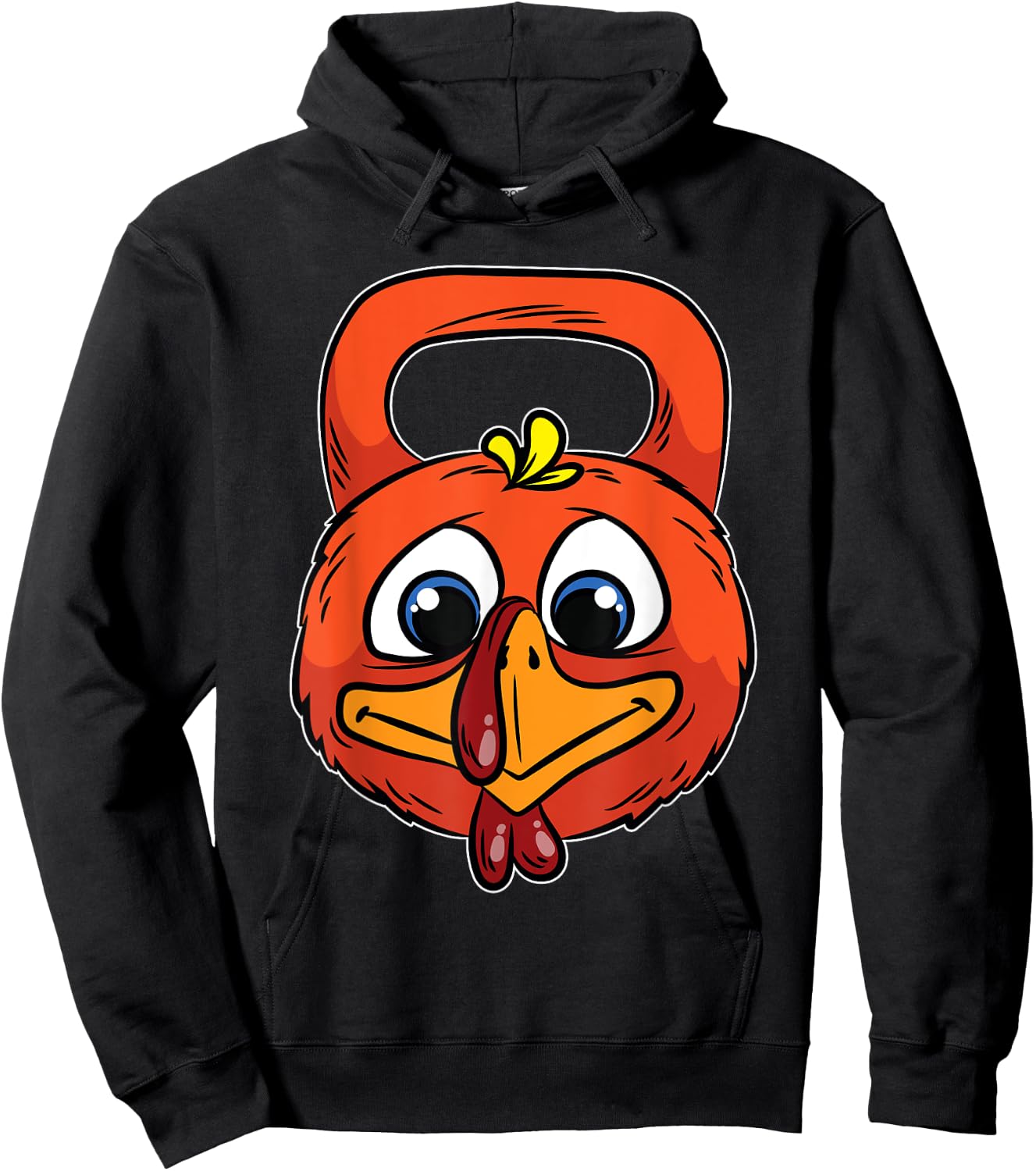 Turkey Kettlebell Thanksgiving Day Funny Gym Workout Fitness Hoodie - Hoodie | Black