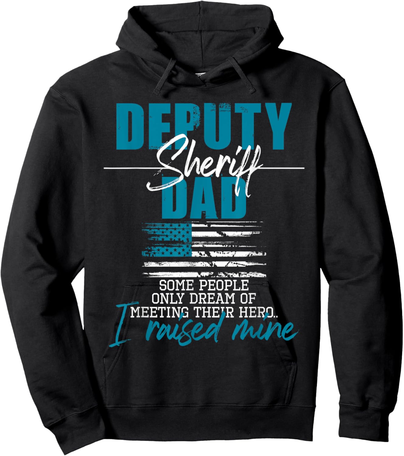 Deputy Sheriff Dad - USA Flag Police Officer Law Enforcement Hoodie - Hoodie | Black