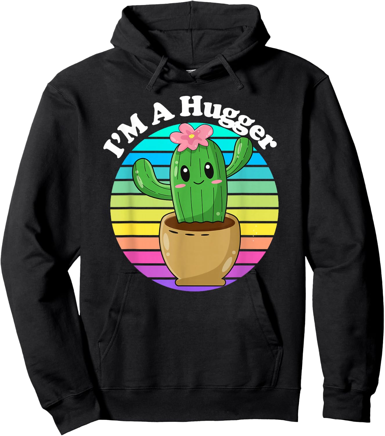 Funny I'm A Hugger Cartoon Cute Sarcastic Humor Hoodie - Hoodie | Black