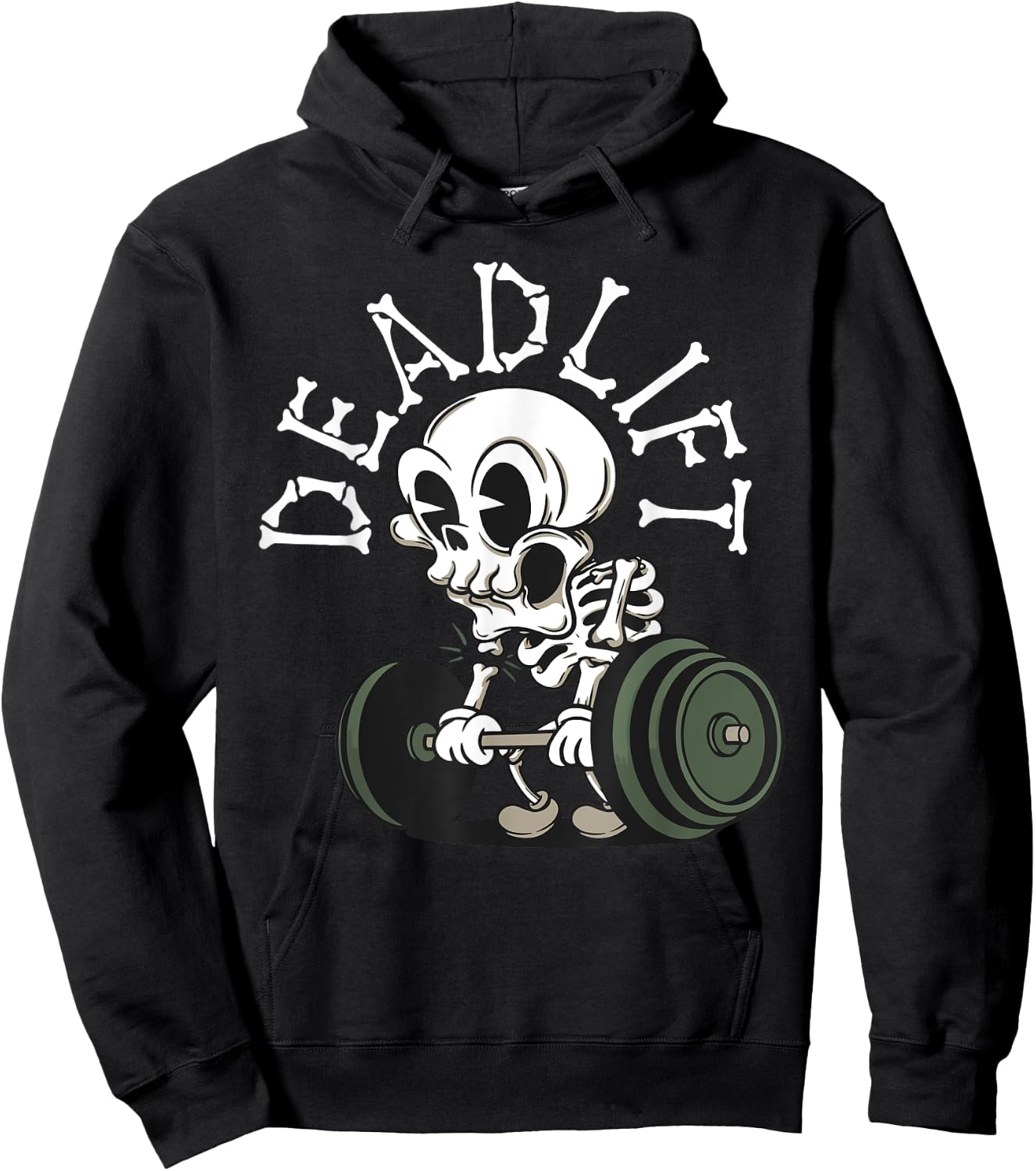 Deadlift Funny Halloween Skeleton Weight Lifting Workout Men Hoodie - Hoodie | Black